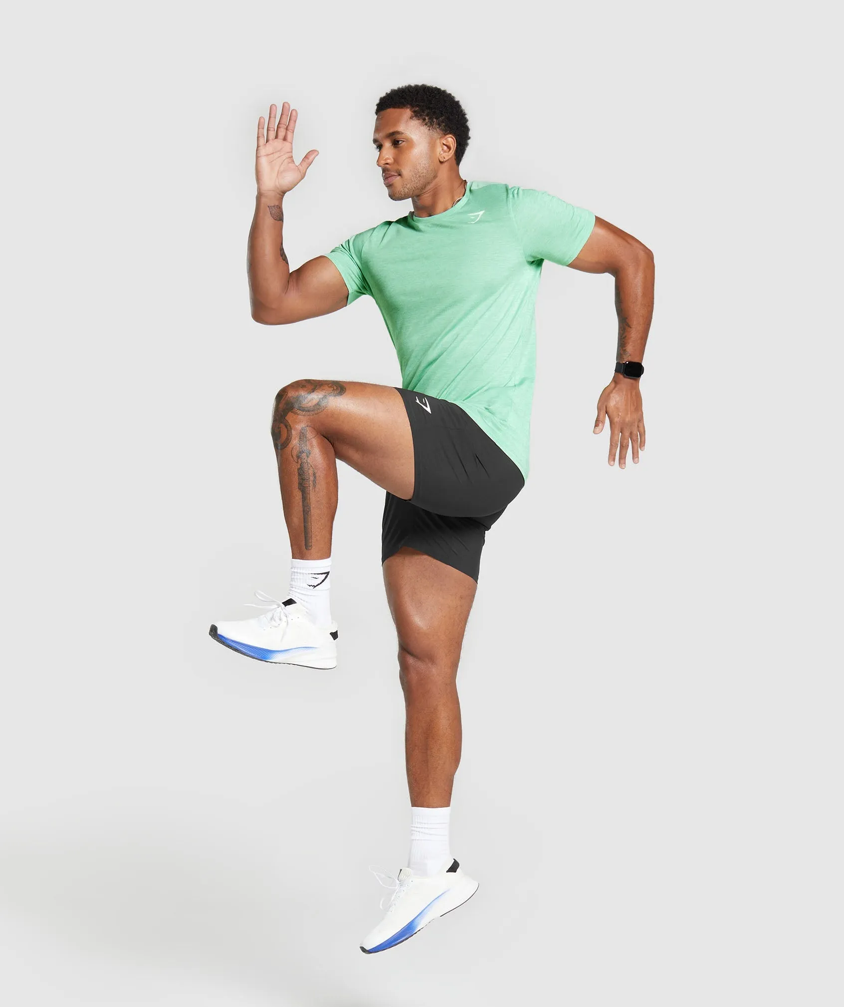 Gymshark Arrival Marl T-Shirt - Lido Green/White Marl sold by Gymshark product image thumbnail 4