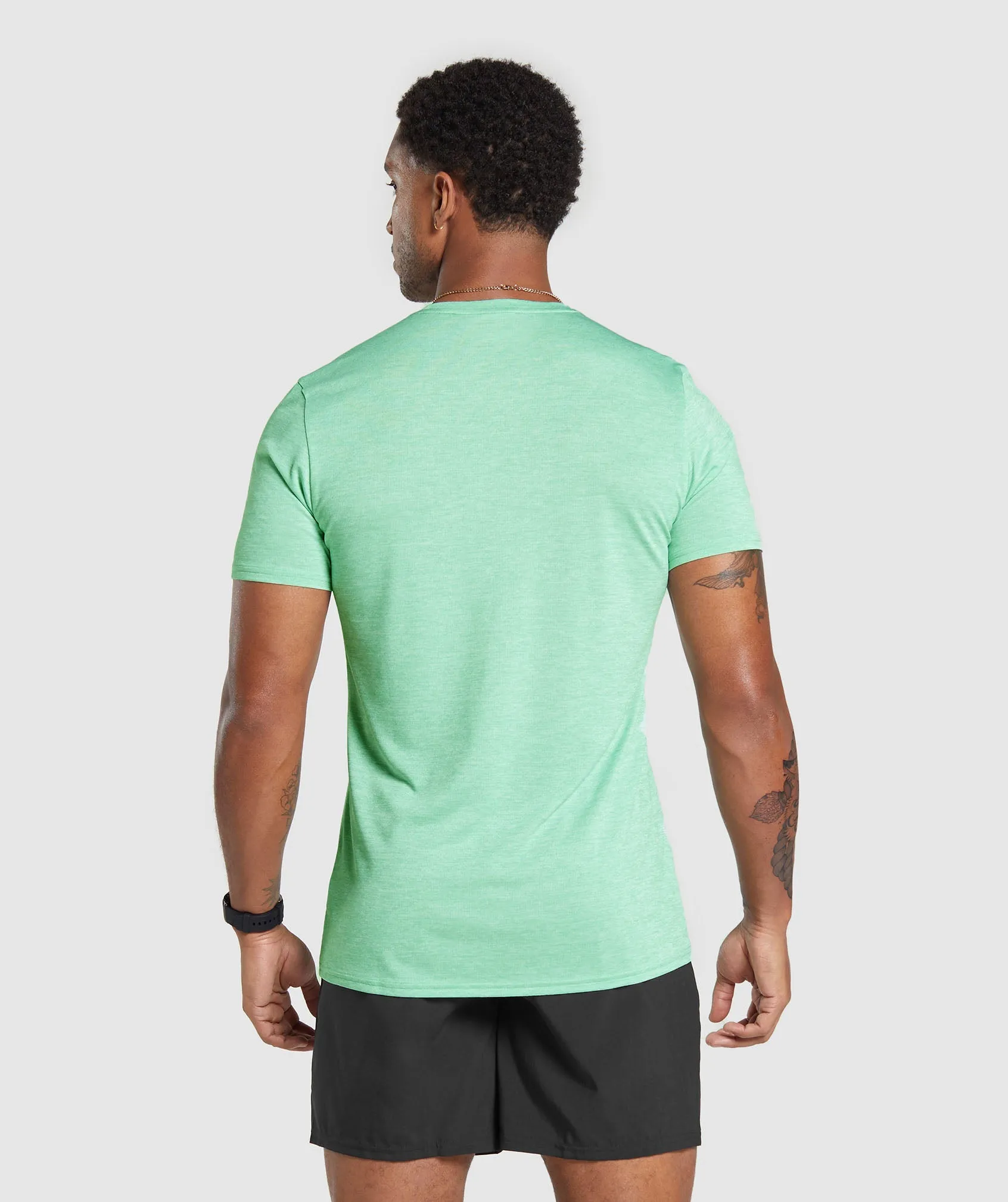 Gymshark Arrival Marl T-Shirt - Lido Green/White Marl sold by Gymshark product image thumbnail 2