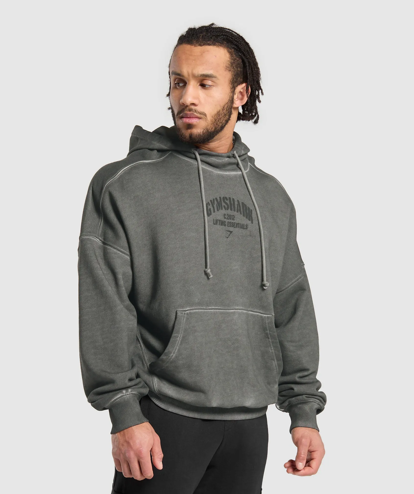 Gymshark Heavyweight Washed Hoodie - Black sold by Gymshark product image thumbnail 3