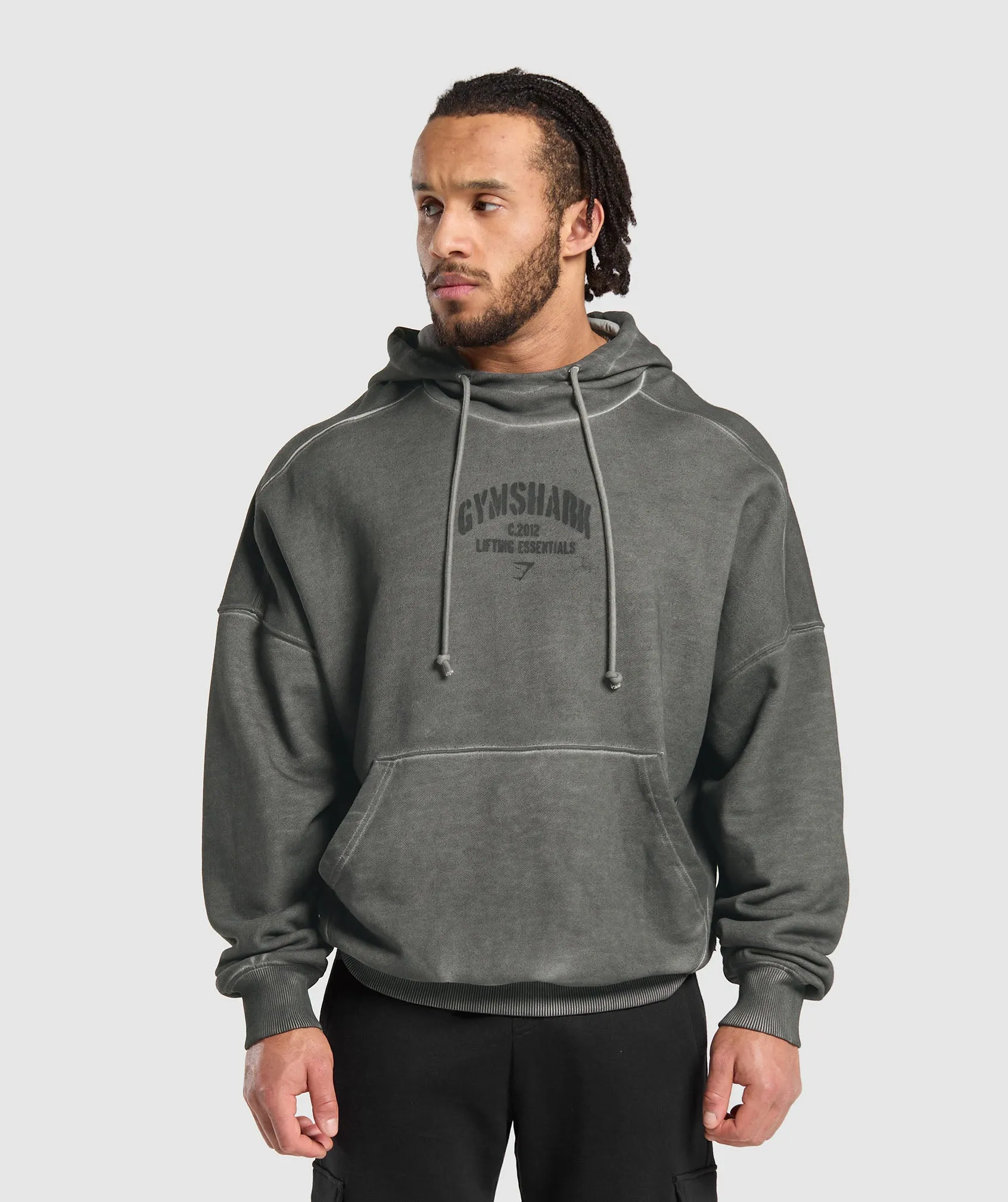 Gymshark Heavyweight Washed Hoodie - Black sold by Gymshark