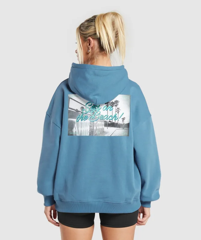 Gymshark Sets On The Beach Hoodie - Faded Blue sold by Gymshark