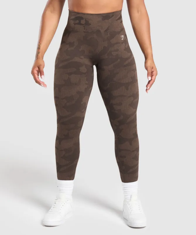 Gymshark Adapt Camo Seamless Leggings - Deep Brown/ Soul Brown sold by Gymshark