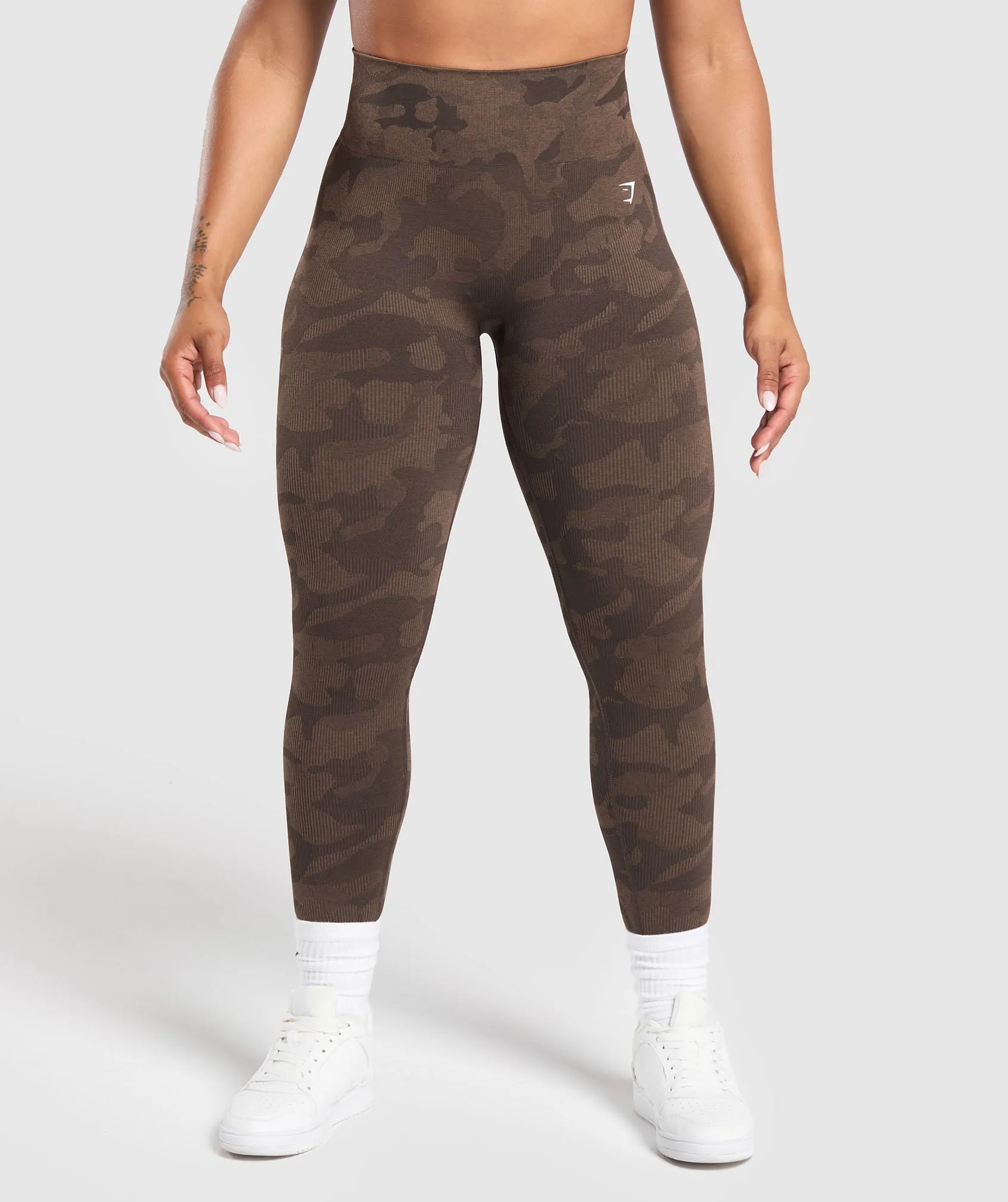 Gymshark Adapt Camo Seamless Leggings - Deep Brown/ Soul Brown sold by Gymshark