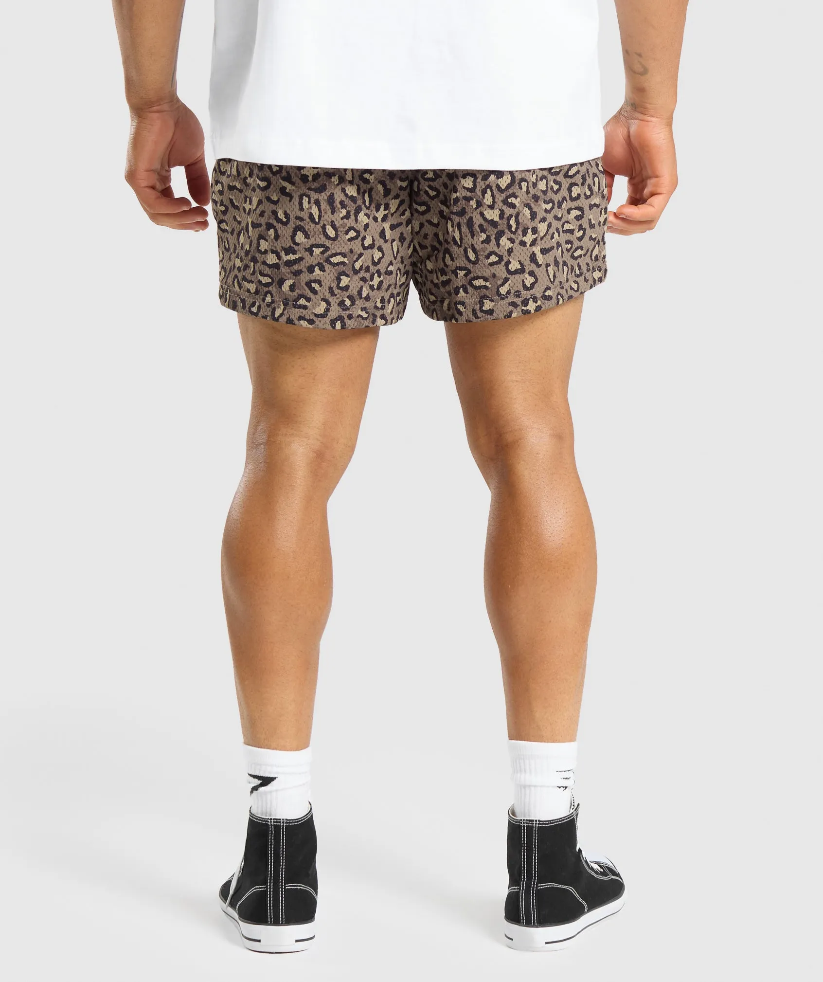 Gymshark Printed Lifting Mesh 5" Shorts - Cement Brown sold by Gymshark product image thumbnail 2