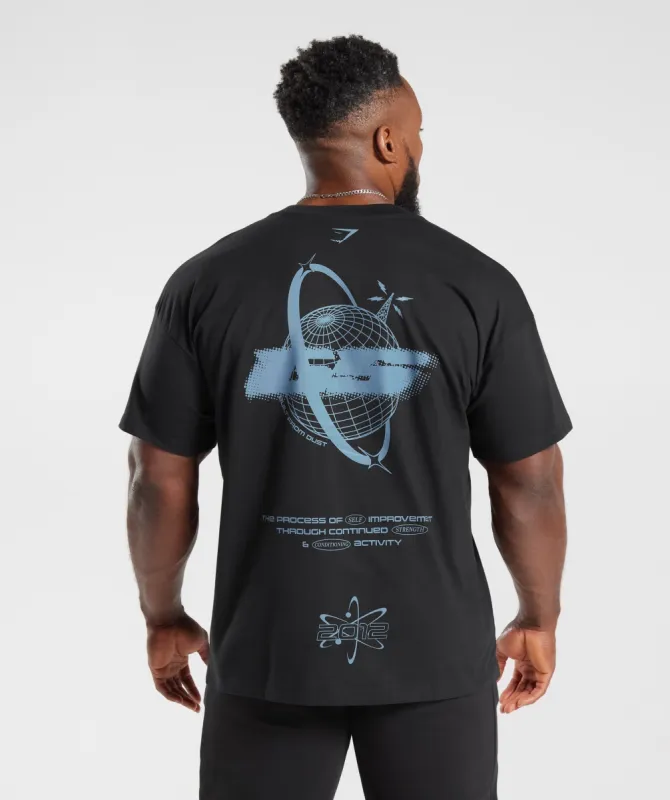 Gymshark Intergalactic Lifting Oversized T-Shirt - Black sold by Gymshark