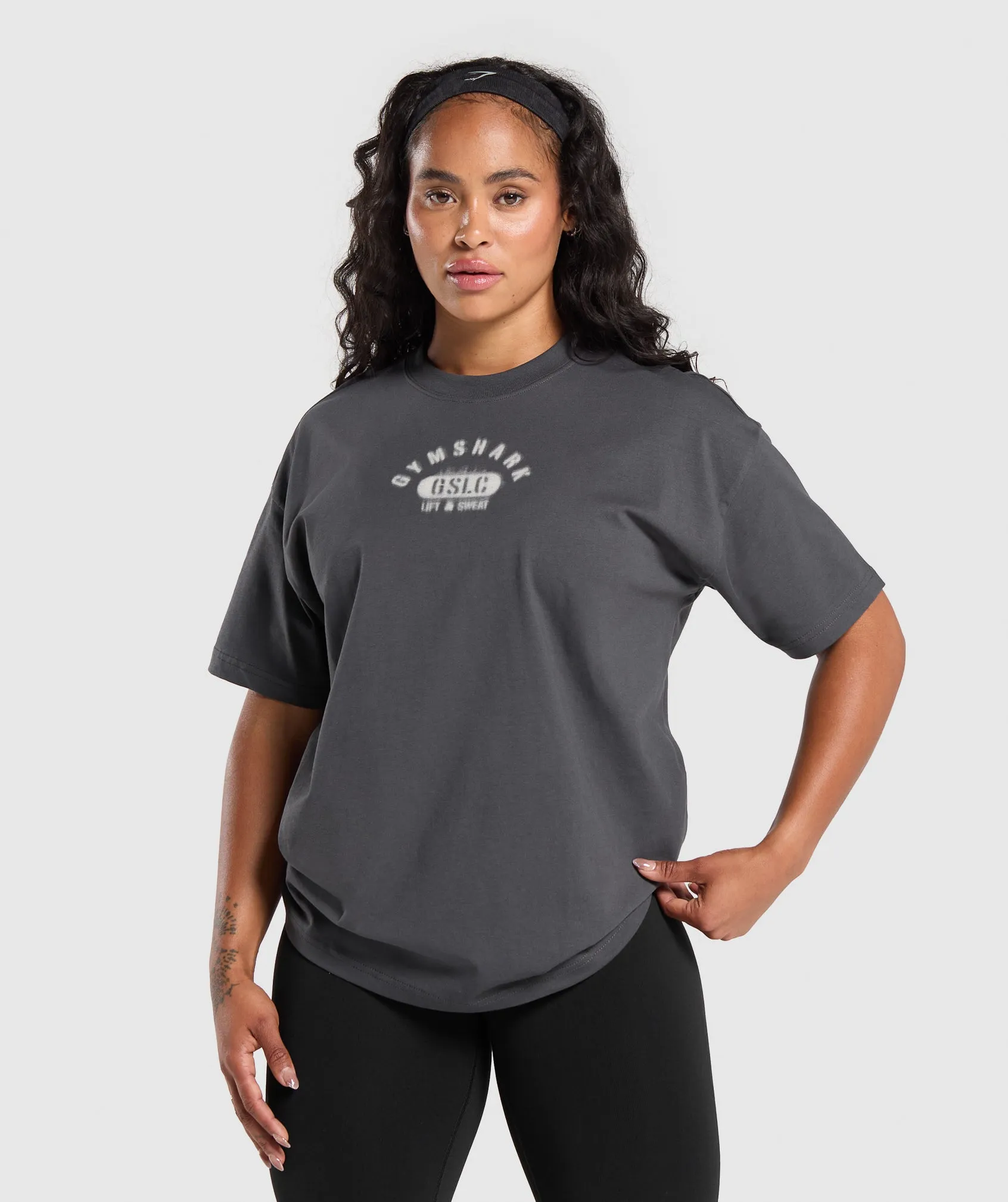 Gymshark Ath Dept Oversized T-Shirt - Asphalt Grey sold by Gymshark product image thumbnail 2