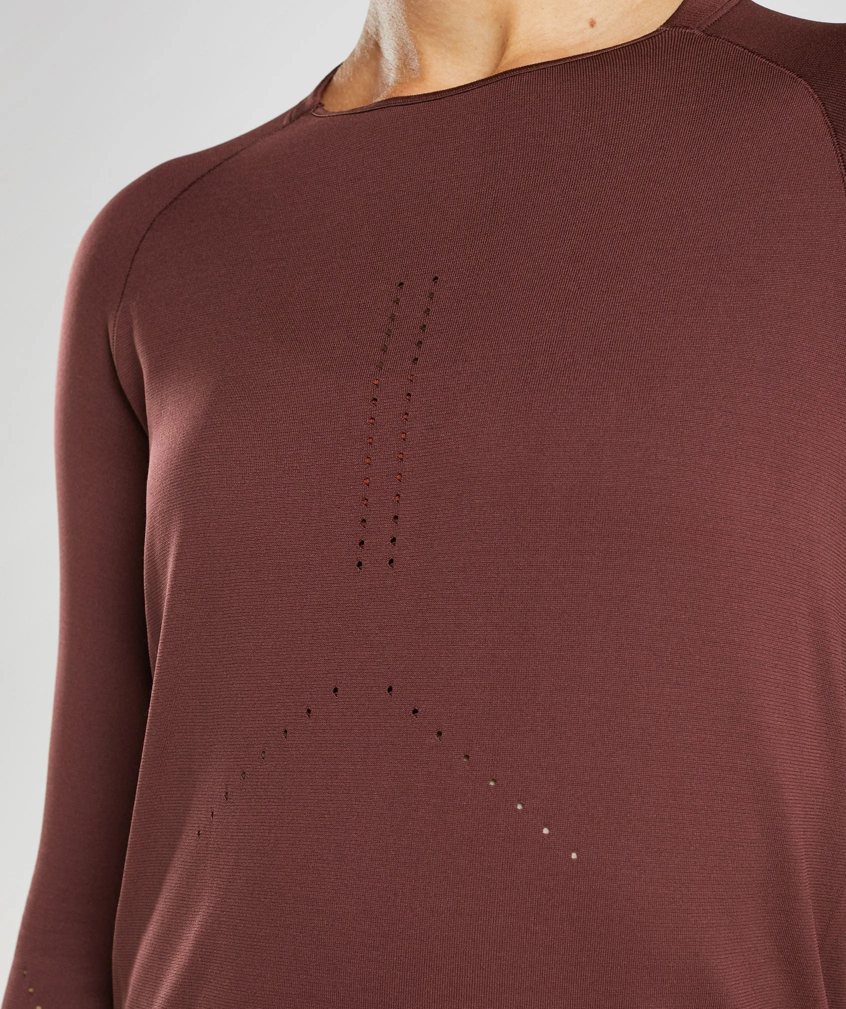 Gymshark Sweat Seamless Long Sleeve Top - Baked Maroon sold by Gymshark product image thumbnail 5