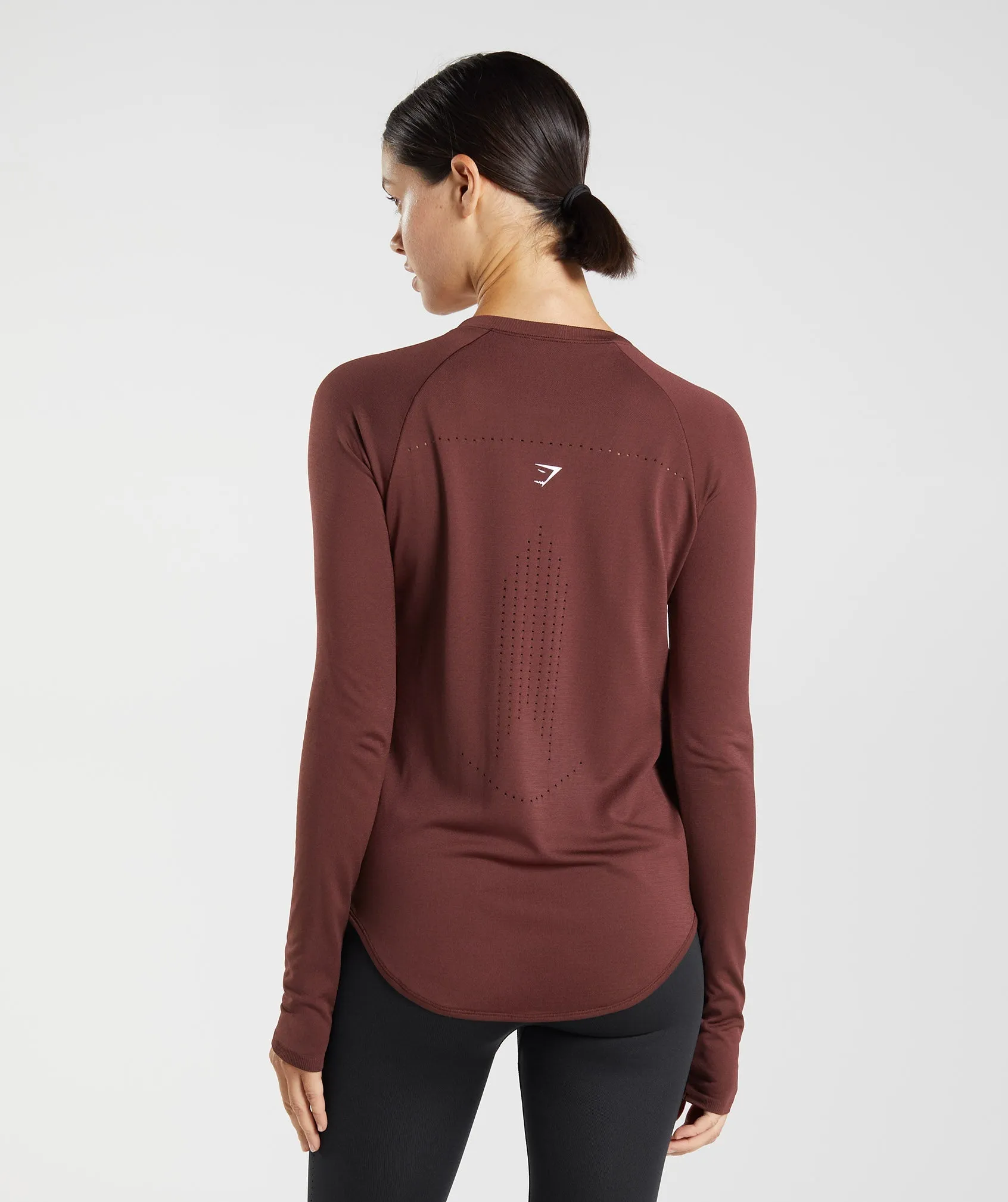 Gymshark Sweat Seamless Long Sleeve Top - Baked Maroon sold by Gymshark product image thumbnail 2