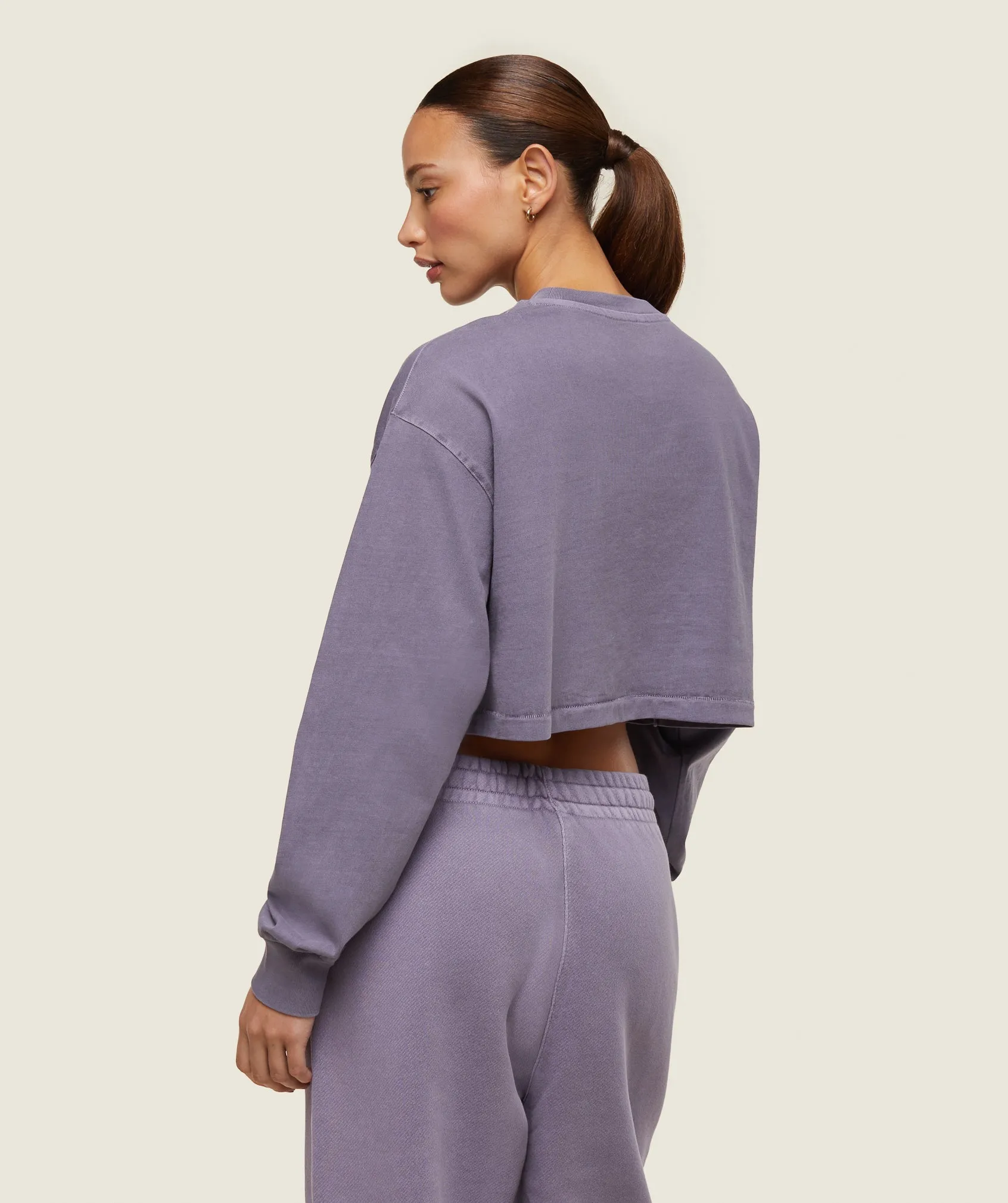 Gymshark eveywear Cropped Long Sleeve Tee - Fog Purple sold by Gymshark product image thumbnail 3