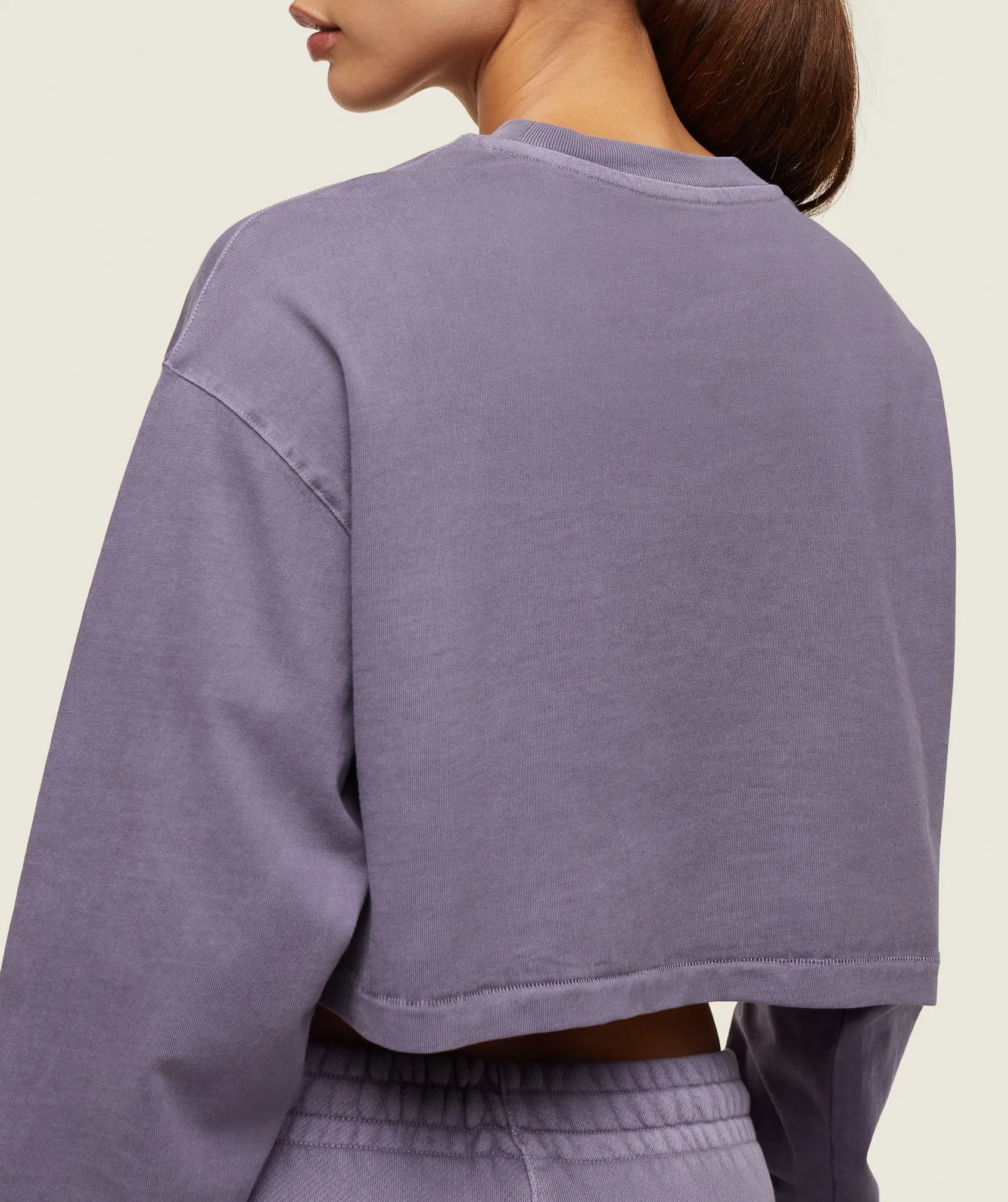 Gymshark eveywear Cropped Long Sleeve Tee - Fog Purple sold by Gymshark product image thumbnail 4