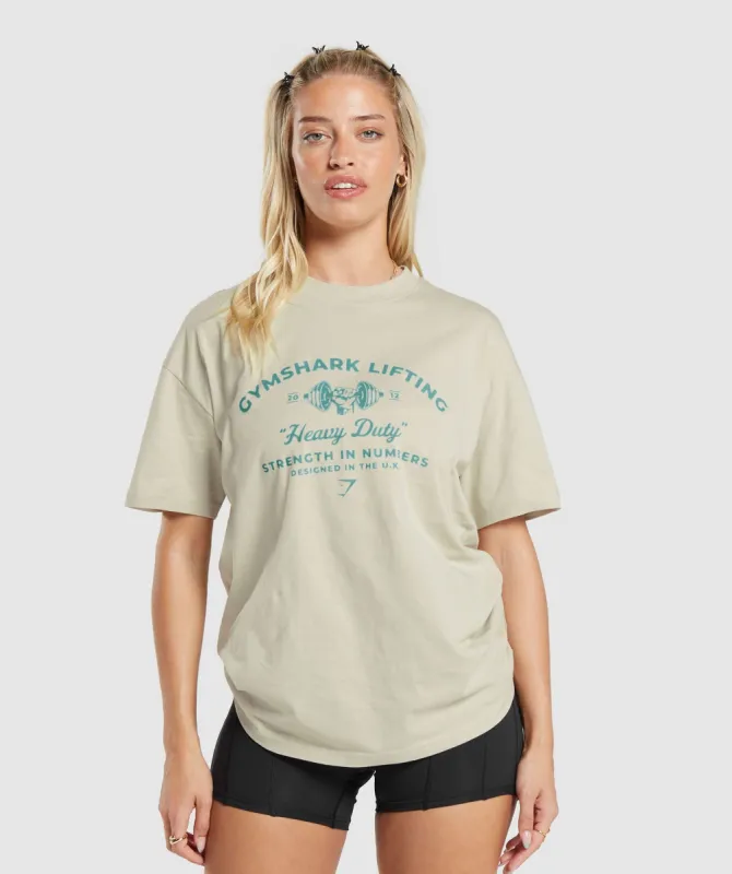 Gymshark Heavy Duty Oversized T-Shirt - Pebble Grey sold by Gymshark
