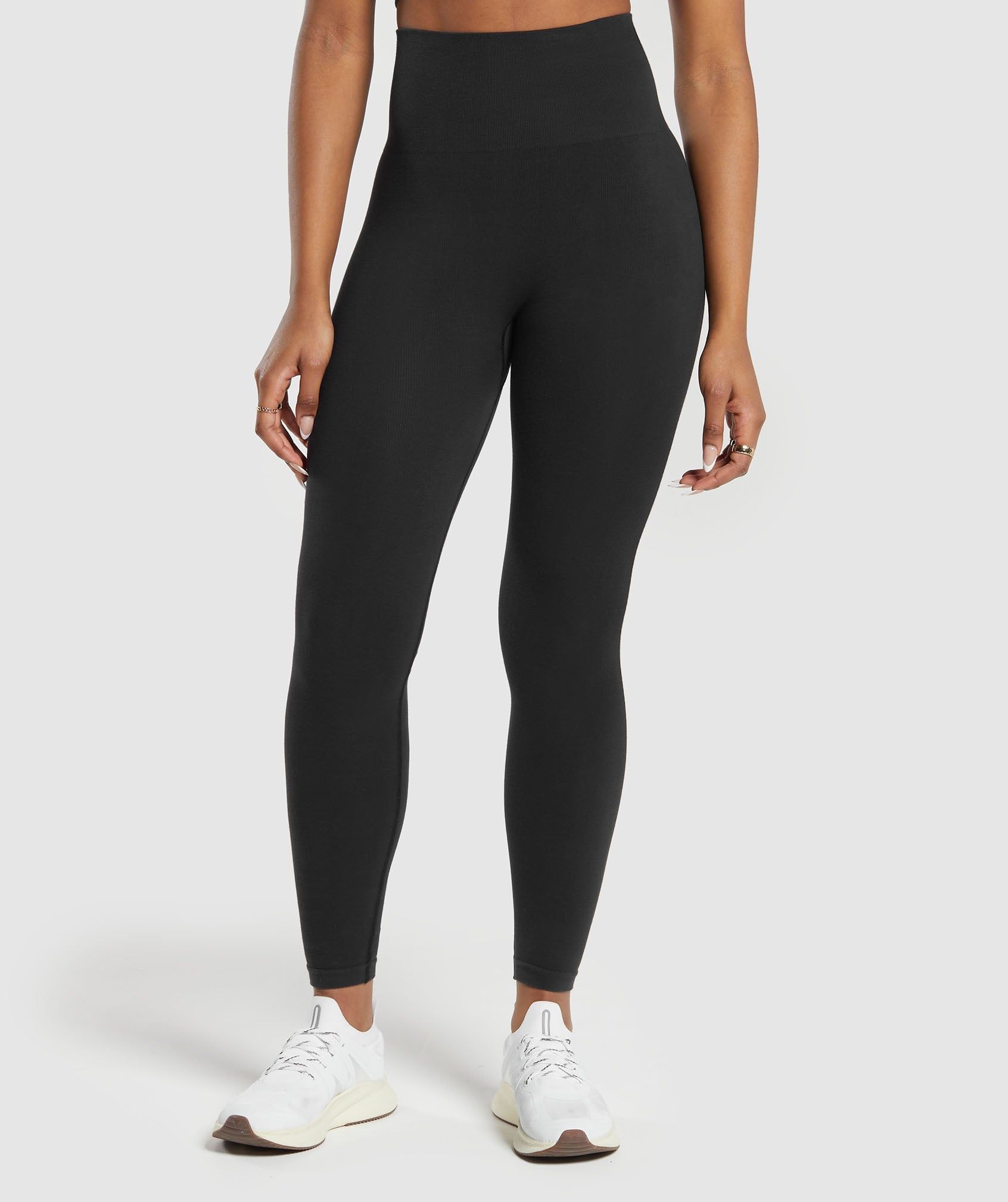 Gymshark Ribbed Cotton Seamless Leggings - Black sold by Gymshark