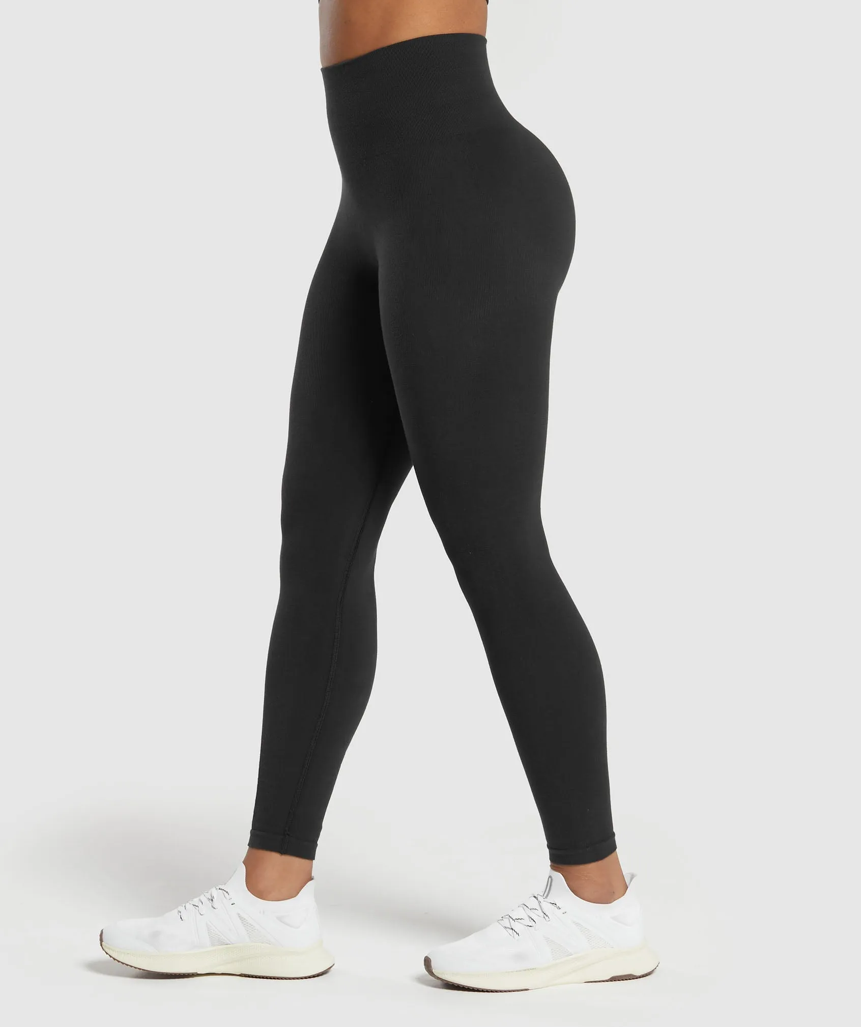 Gymshark Cotton Seamless Leggings - Black sold by Gymshark product image thumbnail 3