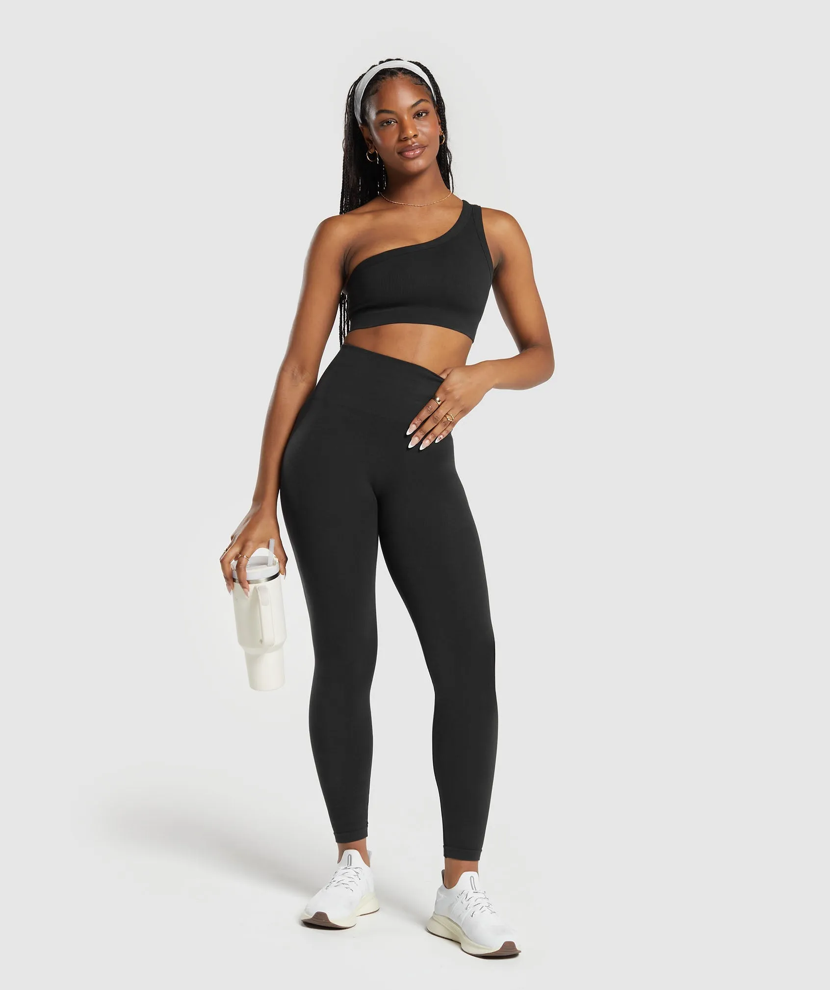 Gymshark Cotton Seamless Leggings - Black sold by Gymshark product image thumbnail 4