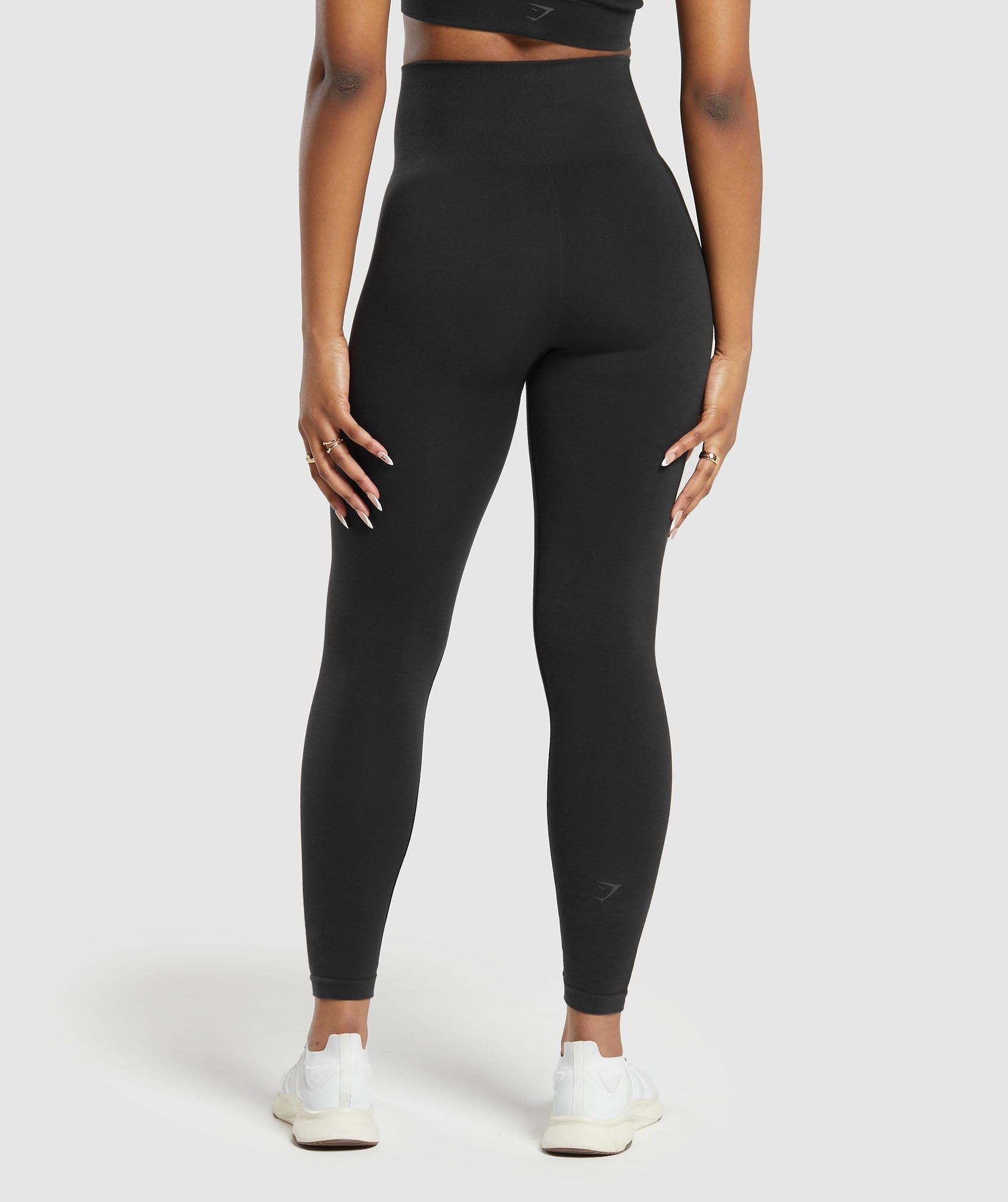 Gymshark Ribbed Cotton Seamless Leggings - Black sold by Gymshark product image thumbnail 2