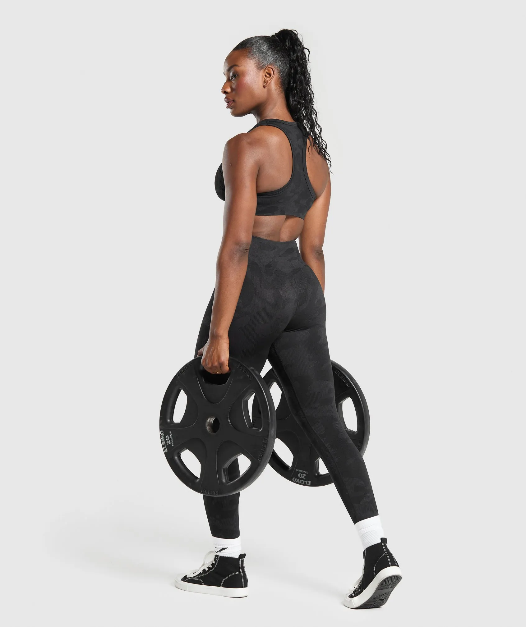 Gymshark Adapt Camo Seamless Leggings - Black/Asphalt Grey sold by Gymshark product image thumbnail 4