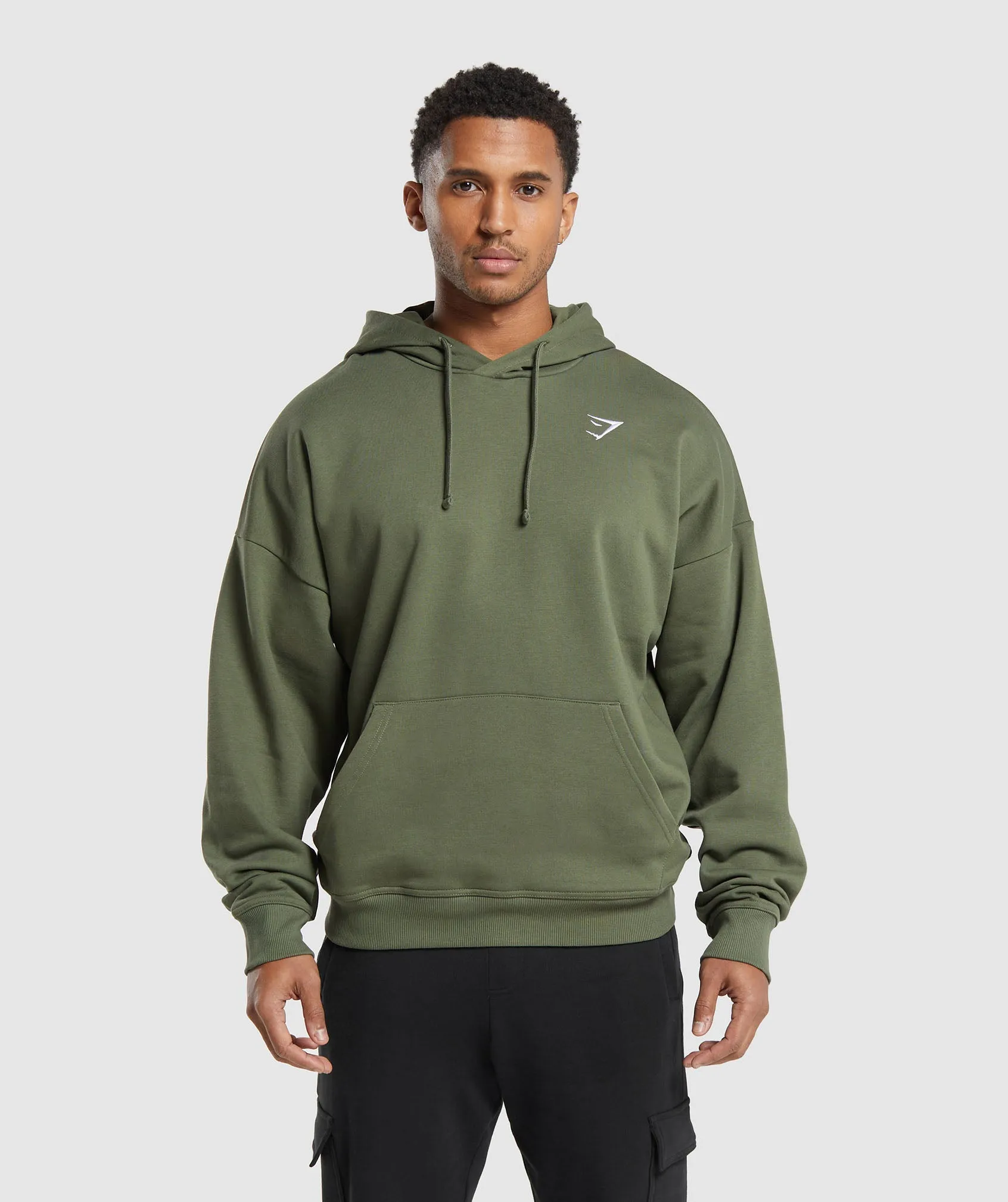 Gymshark Crest Oversized Hoodie - Core Olive sold by Gymshark