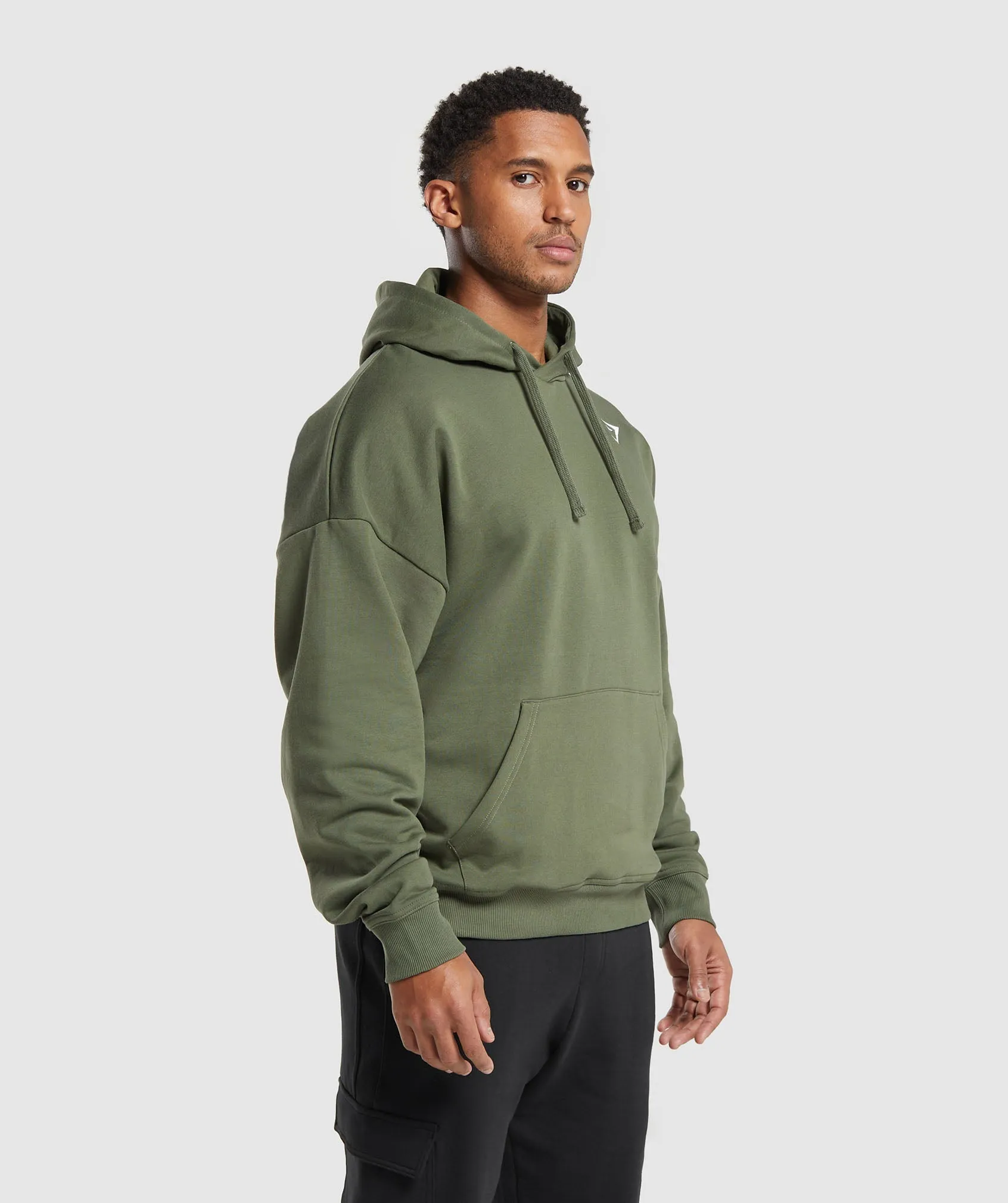 Gymshark Crest Oversized Hoodie - Core Olive sold by Gymshark product image thumbnail 3