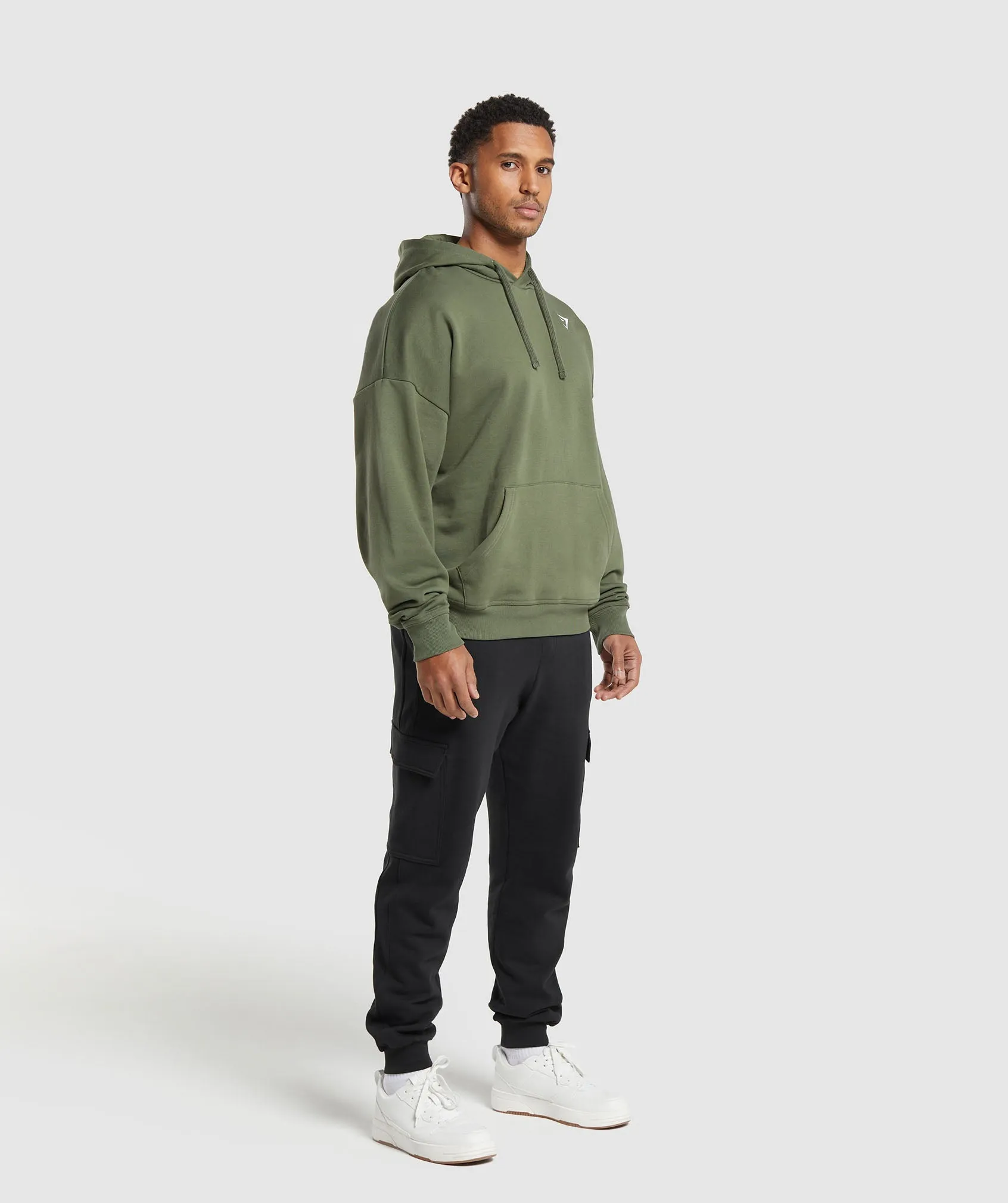 Gymshark Crest Oversized Hoodie - Core Olive sold by Gymshark product image thumbnail 4