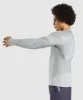 Gymshark Apex Seamless Long Sleeve T-Shirt - Light Grey/Onyx Grey sold by Gymshark