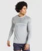Gymshark Apex Seamless Long Sleeve T-Shirt - Light Grey/Onyx Grey sold by Gymshark