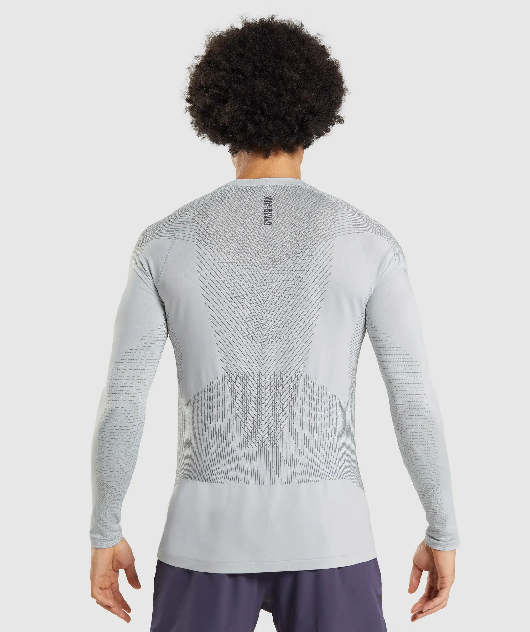 Gymshark Apex Seamless Long Sleeve T-Shirt - Light Grey/Onyx Grey sold by Gymshark product image thumbnail 2
