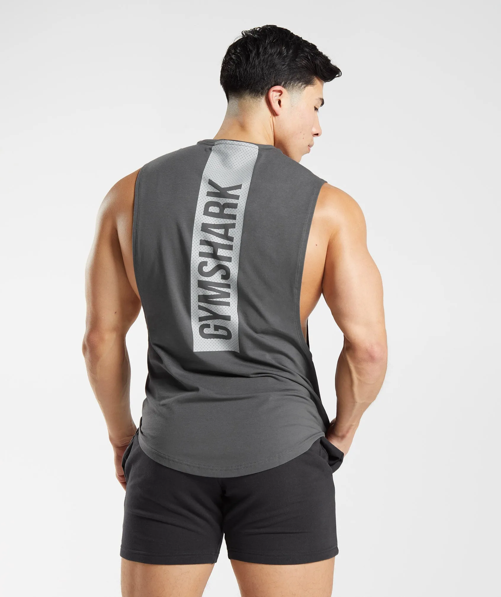 Gymshark Bold Drop Arm Tank - Silhouette Grey sold by Gymshark