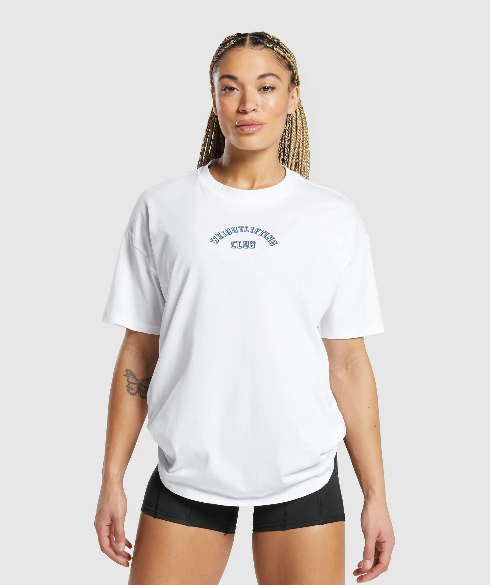 Gymshark Weightlifting Oversized T-Shirt - White sold by Gymshark