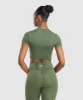 Gymshark Everyday Mock Neck Ribbon T-Shirt - Core Olive sold by Gymshark
