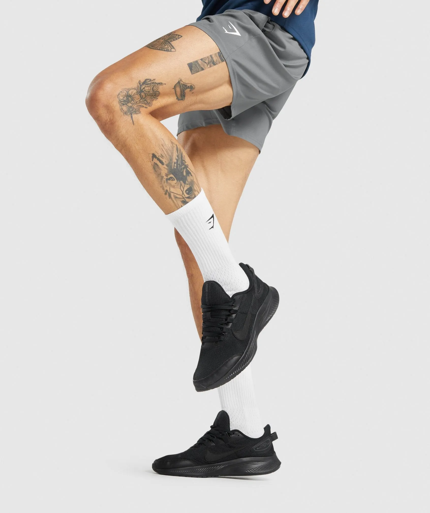 Gymshark Embroidered Sharkhead Crew Socks - White sold by Gymshark product image thumbnail 3
