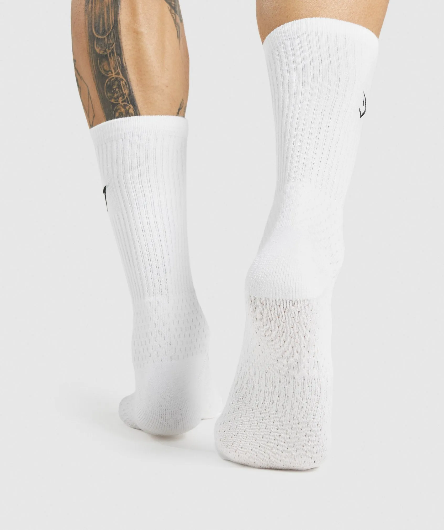 Gymshark Embroidered Sharkhead Crew Socks - White sold by Gymshark product image thumbnail 5
