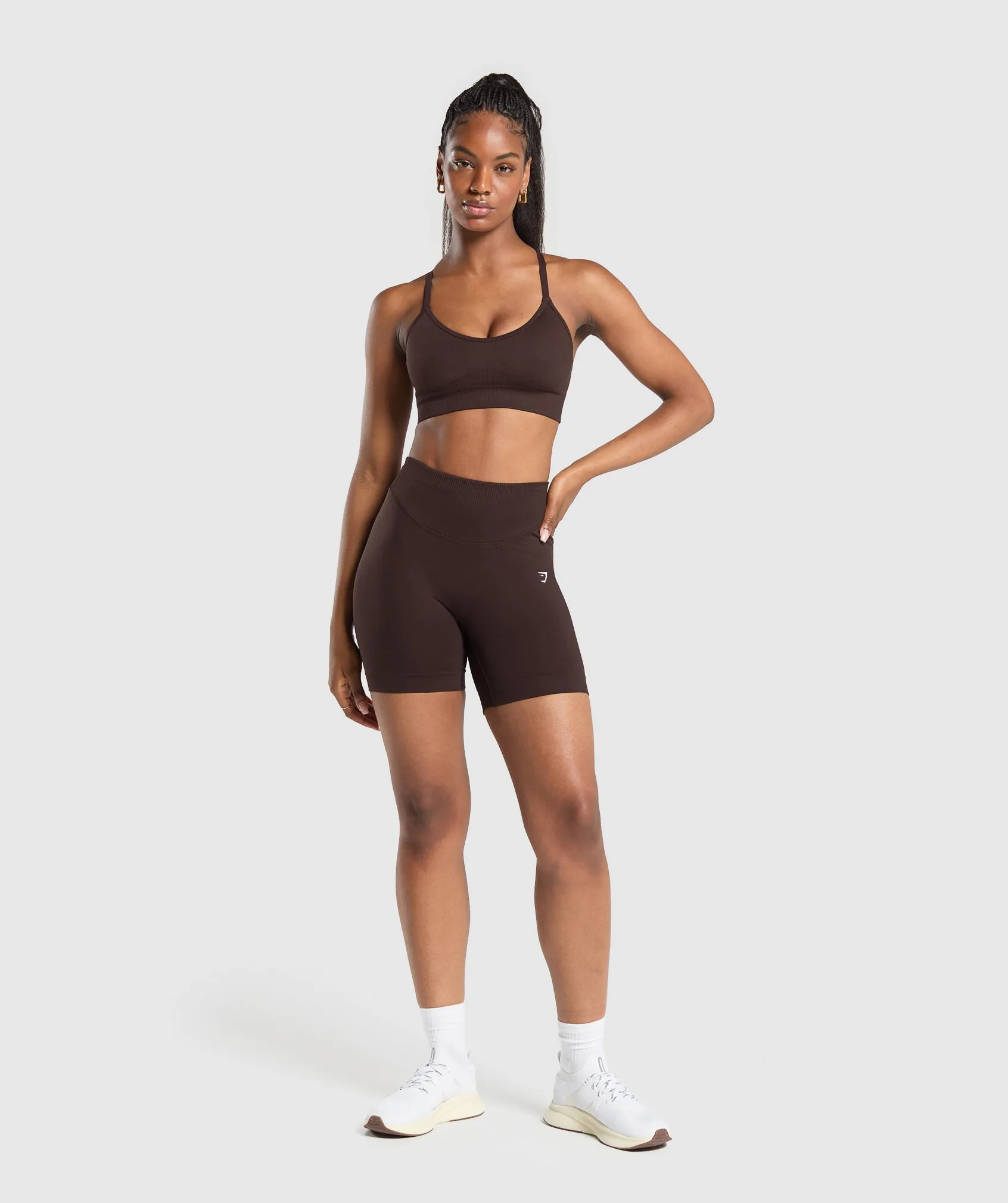Gymshark Sweat Seamless Shorts - Heritage Brown sold by Gymshark product image thumbnail 4