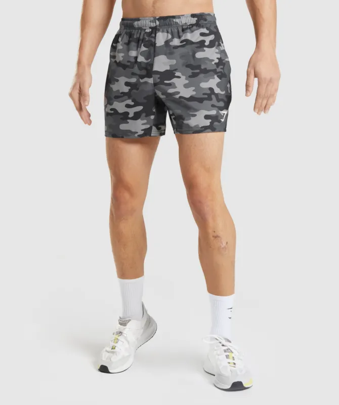Gymshark Arrival 5" Shorts - Grey Print sold by Gymshark