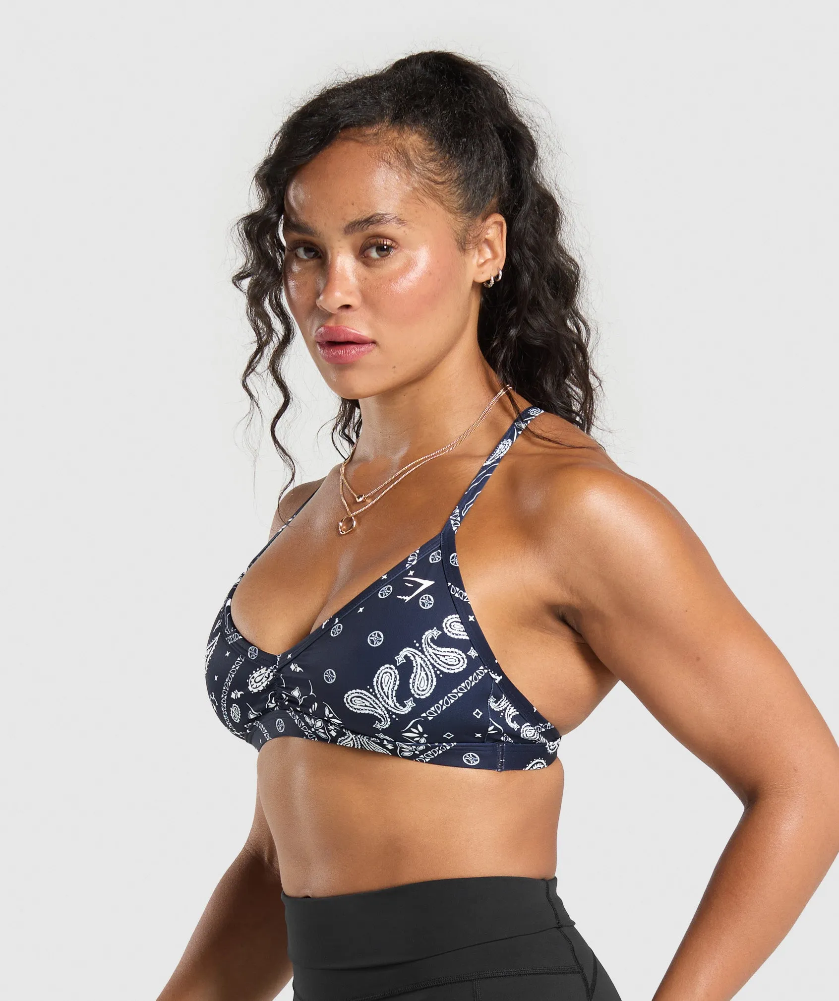 Gymshark Bandana Print Minimal Bra - Heavy Blue sold by Gymshark product image thumbnail 3