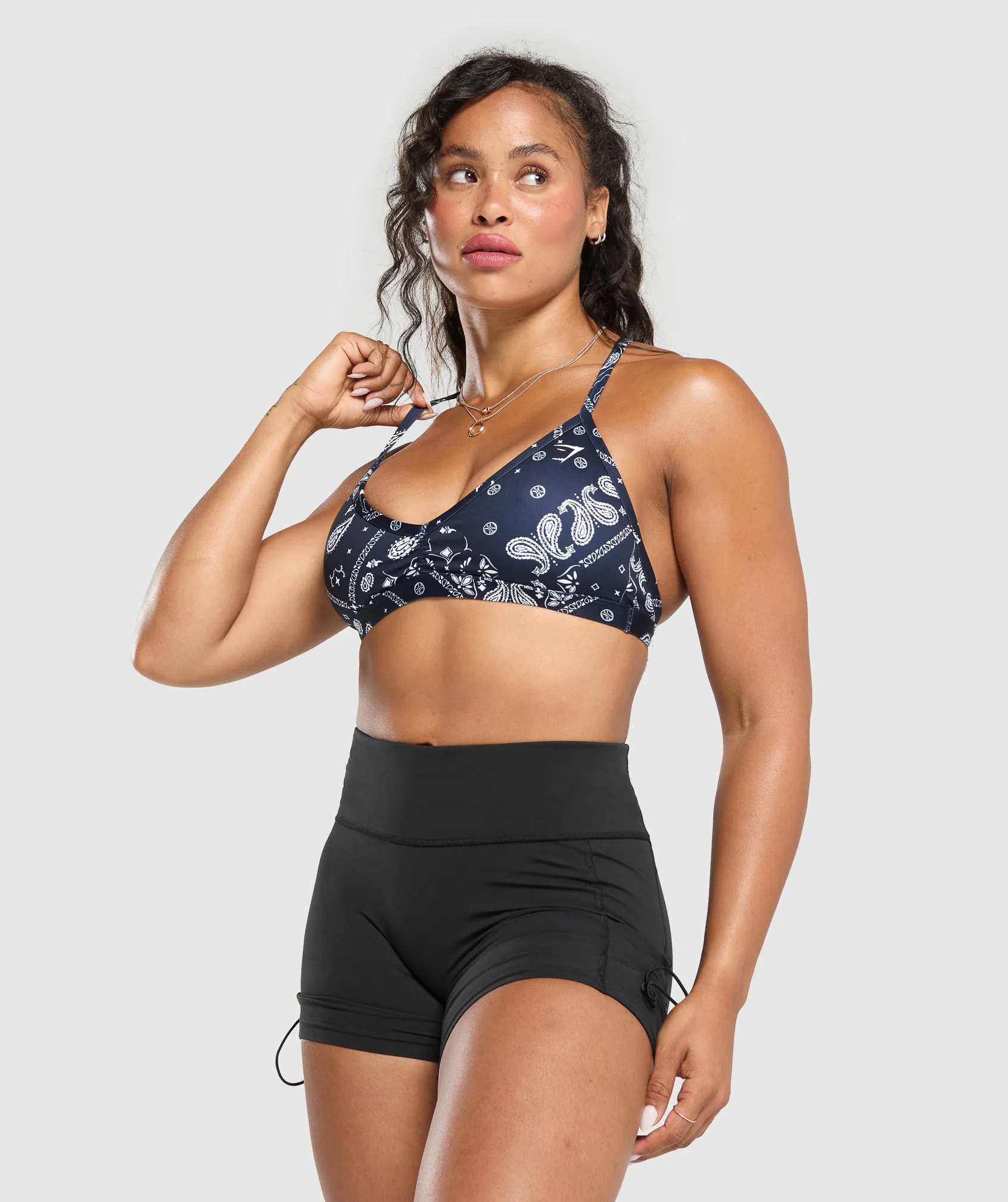 Gymshark Bandana Print Minimal Bra - Heavy Blue sold by Gymshark product image thumbnail 4