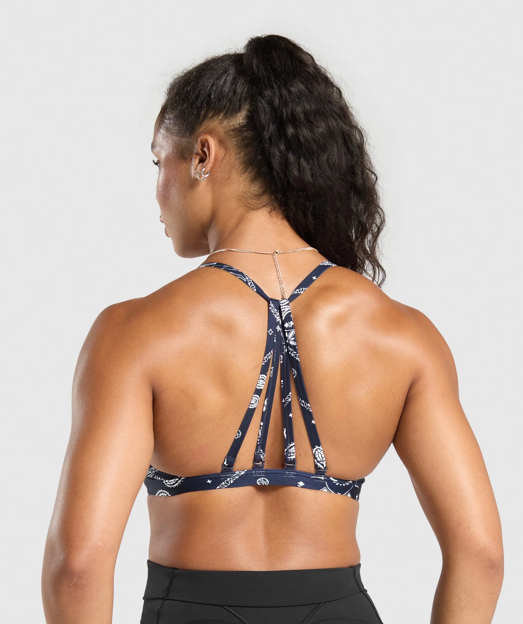 Gymshark Bandana Print Minimal Bra - Heavy Blue sold by Gymshark product image thumbnail 2