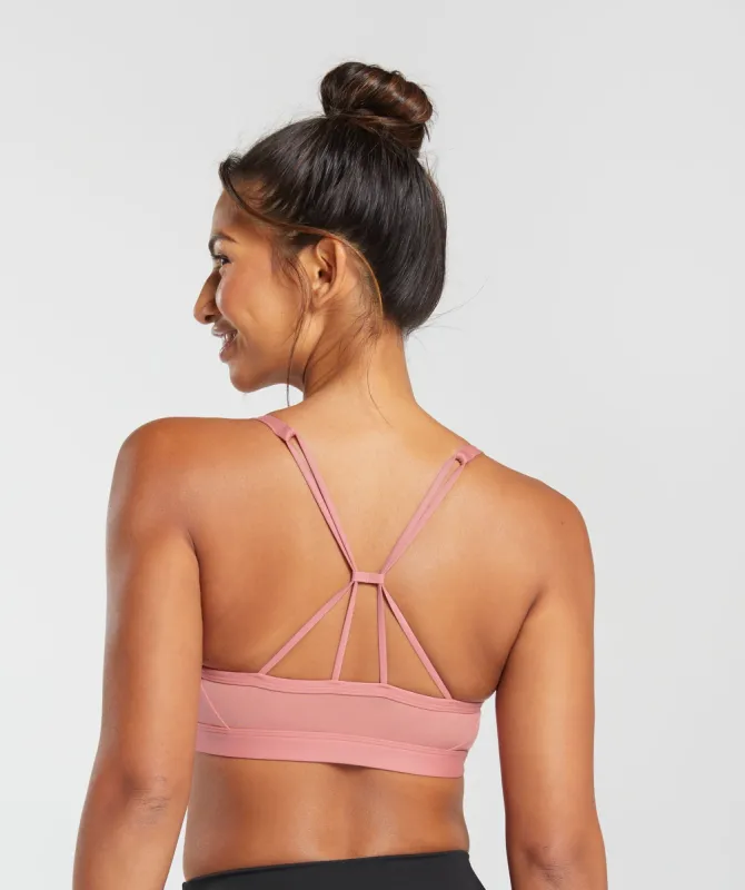 Gymshark Ruched Strappy Sports Bra - Classic Pink sold by Gymshark