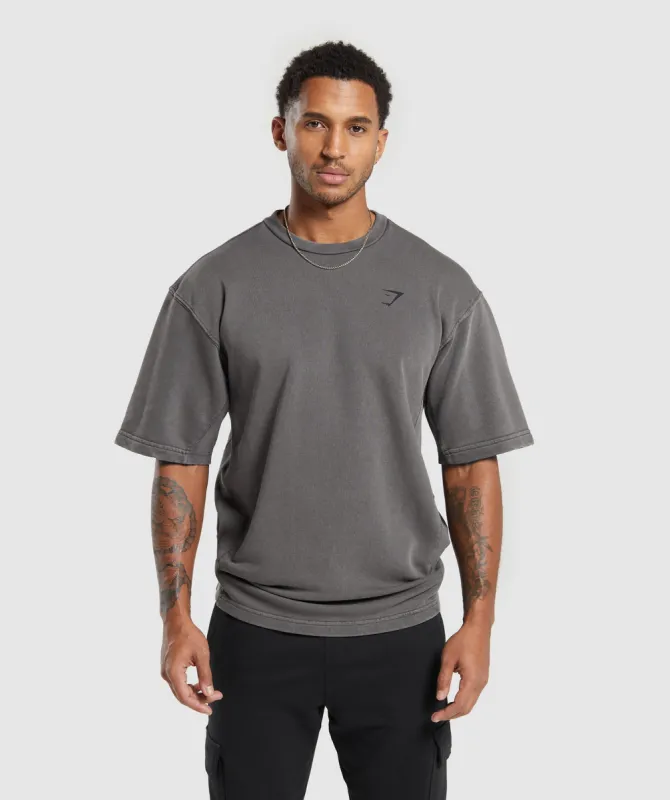 Gymshark Power Washed Short Sleeve Crew - Onyx Grey made by Gymshark