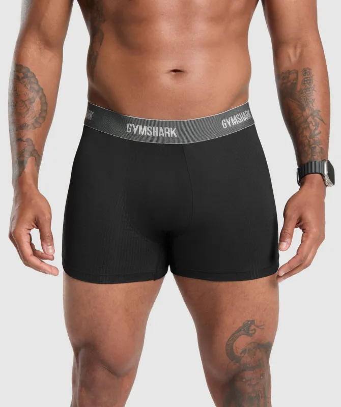 Gymshark Sports Tech Boxers 2Pk - Black sold by Gymshark