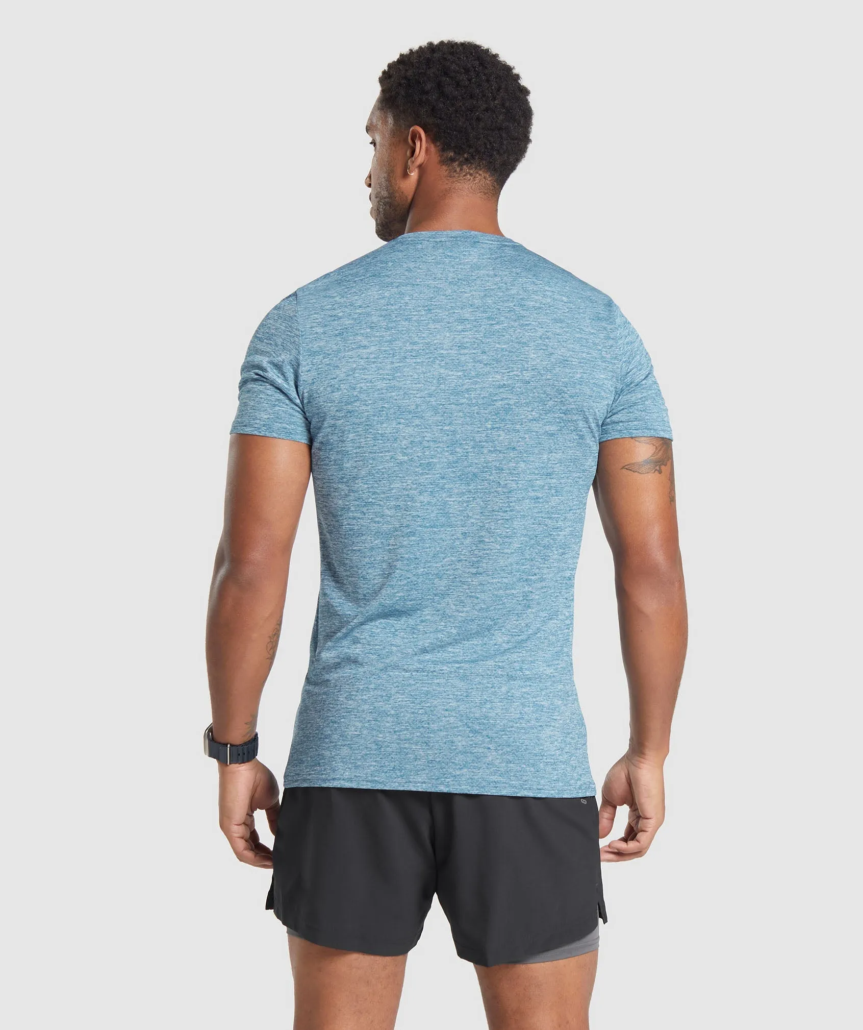 Gymshark Arrival Marl T-Shirt - Utility Blue/Fresh Blue Marl sold by Gymshark product image thumbnail 2
