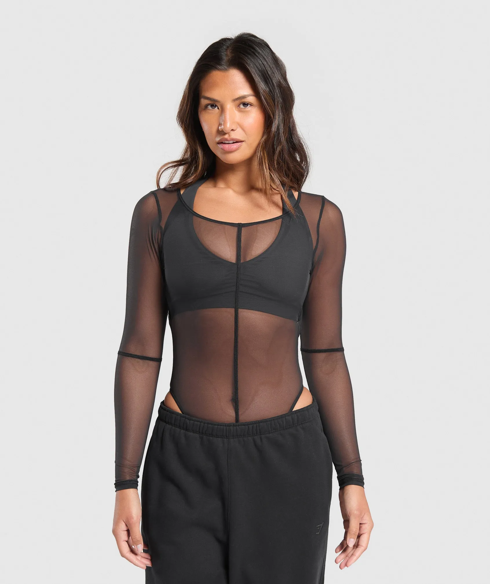 Gymshark Elevate Mesh Bodysuit - Black sold by Gymshark