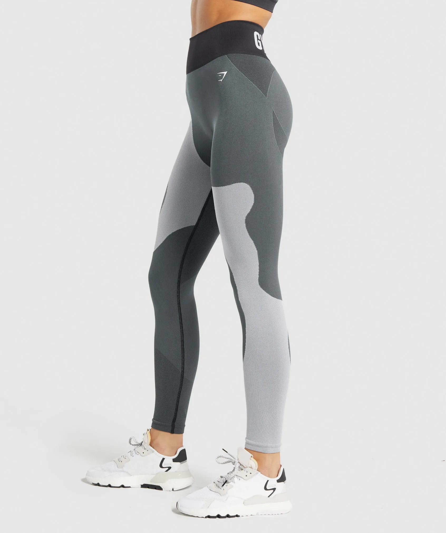 Gymshark WTFlex Seamless High Waisted Leggings - Wavy | Charcoal sold by Gymshark product image thumbnail 3