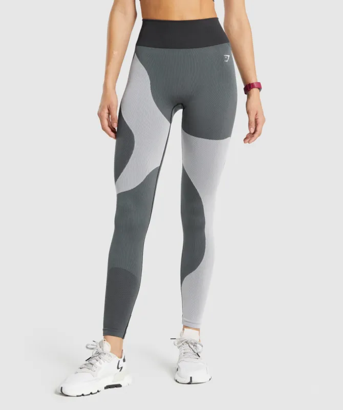Gymshark WTFlex Seamless High Waisted Leggings - Wavy | Charcoal sold by Gymshark