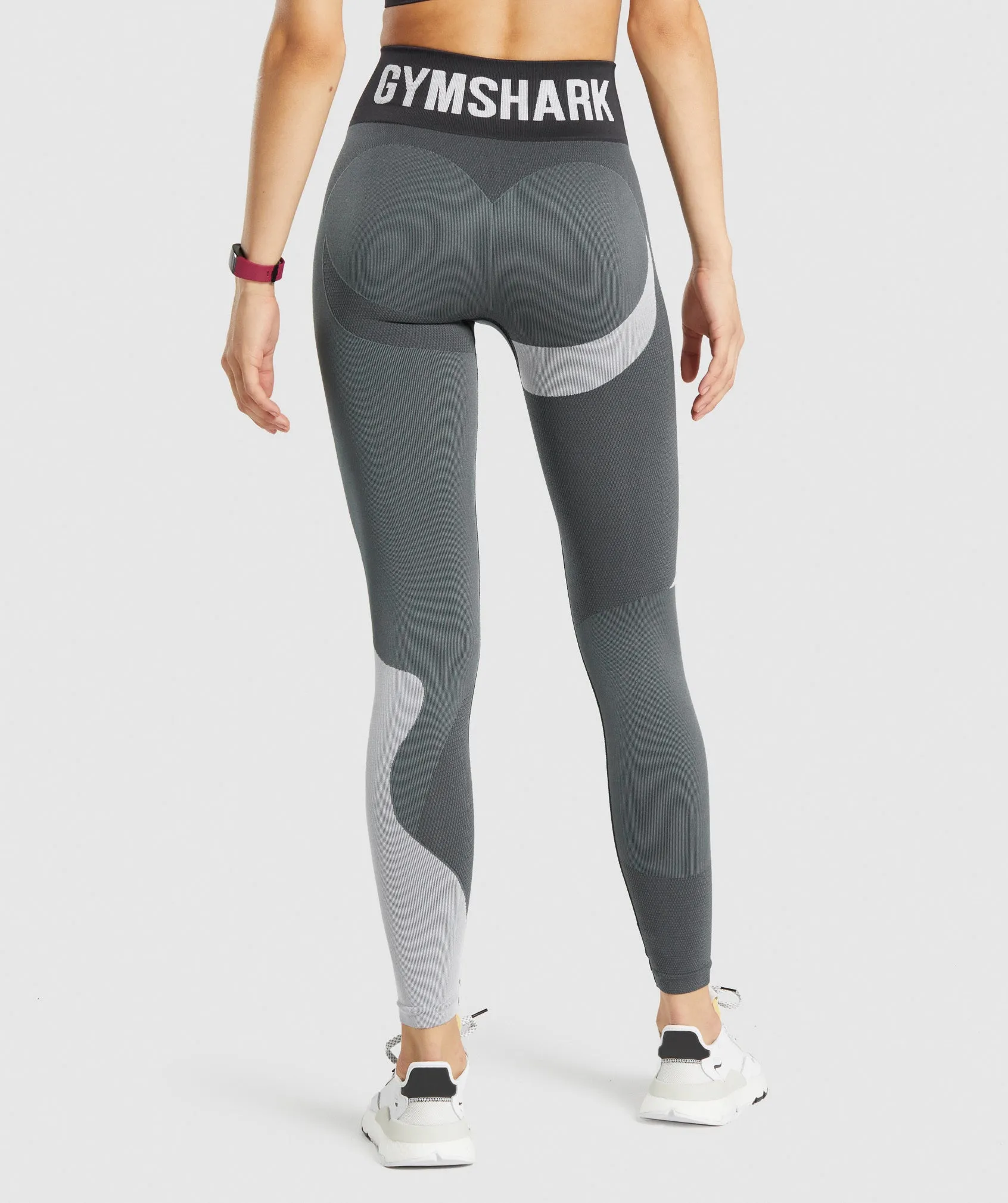 Gymshark WTFlex Seamless High Waisted Leggings - Wavy | Charcoal sold by Gymshark product image thumbnail 2