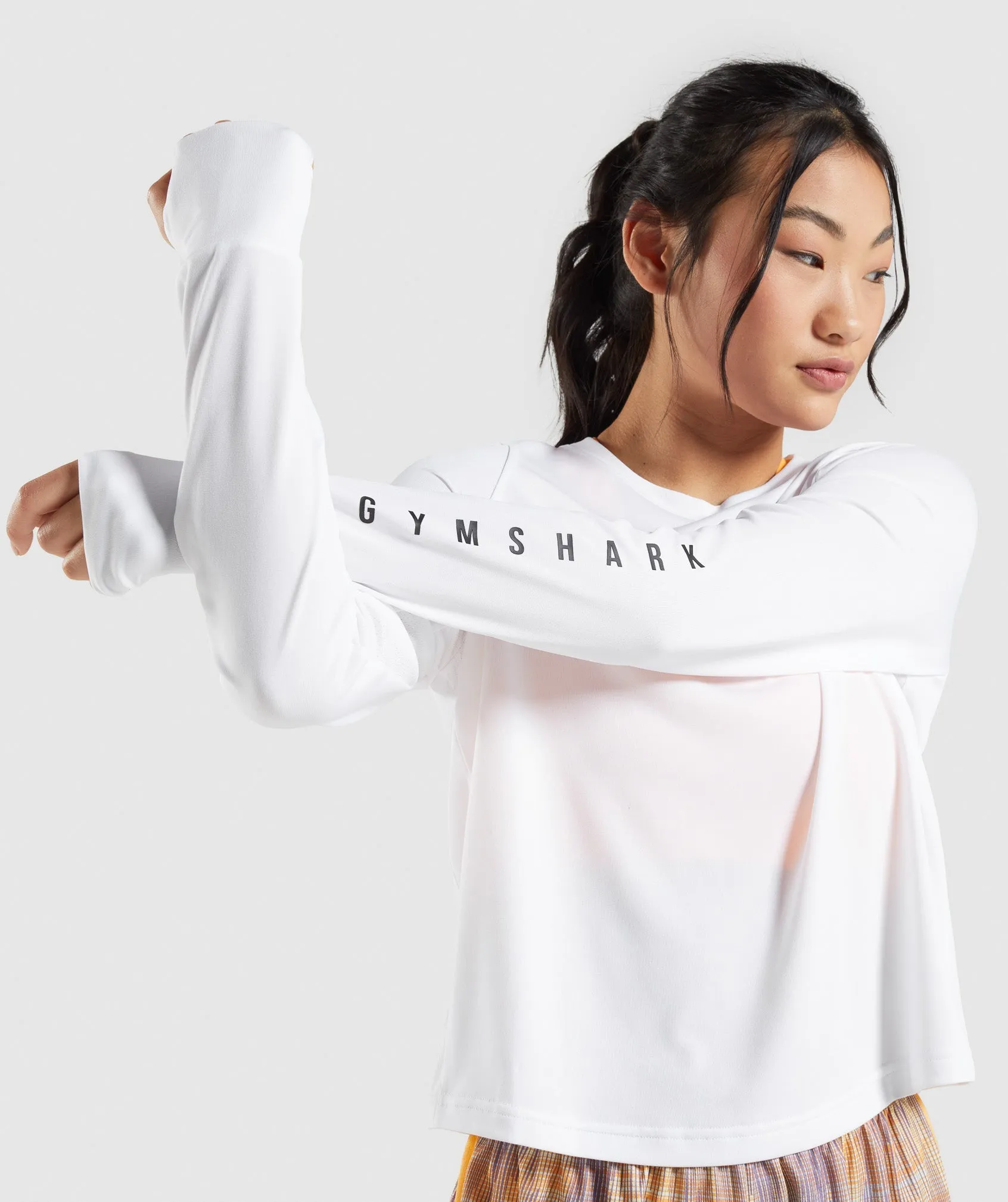 Gymshark Sport Loose Long Sleeve T-Shirt - White sold by Gymshark product image thumbnail 5