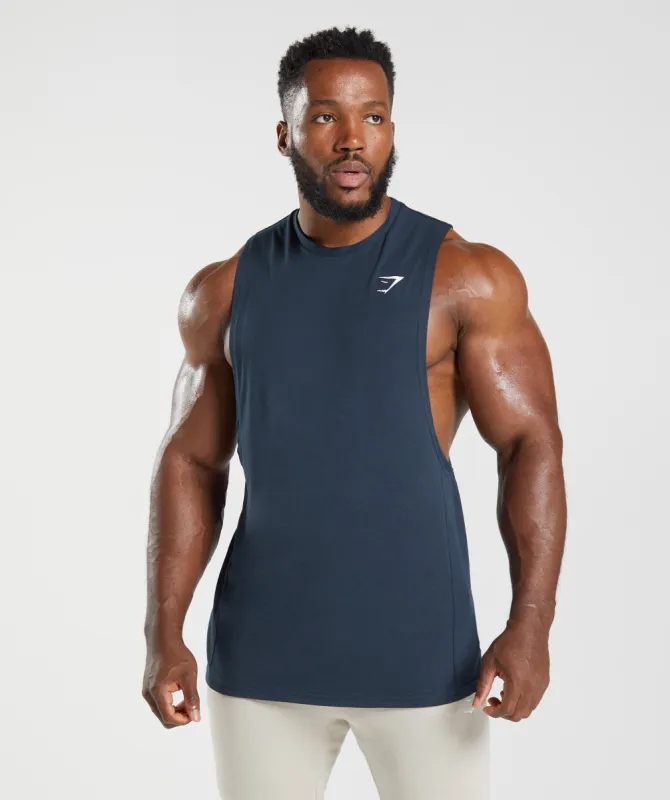 Gymshark React Drop Arm Tank - Navy sold by Gymshark