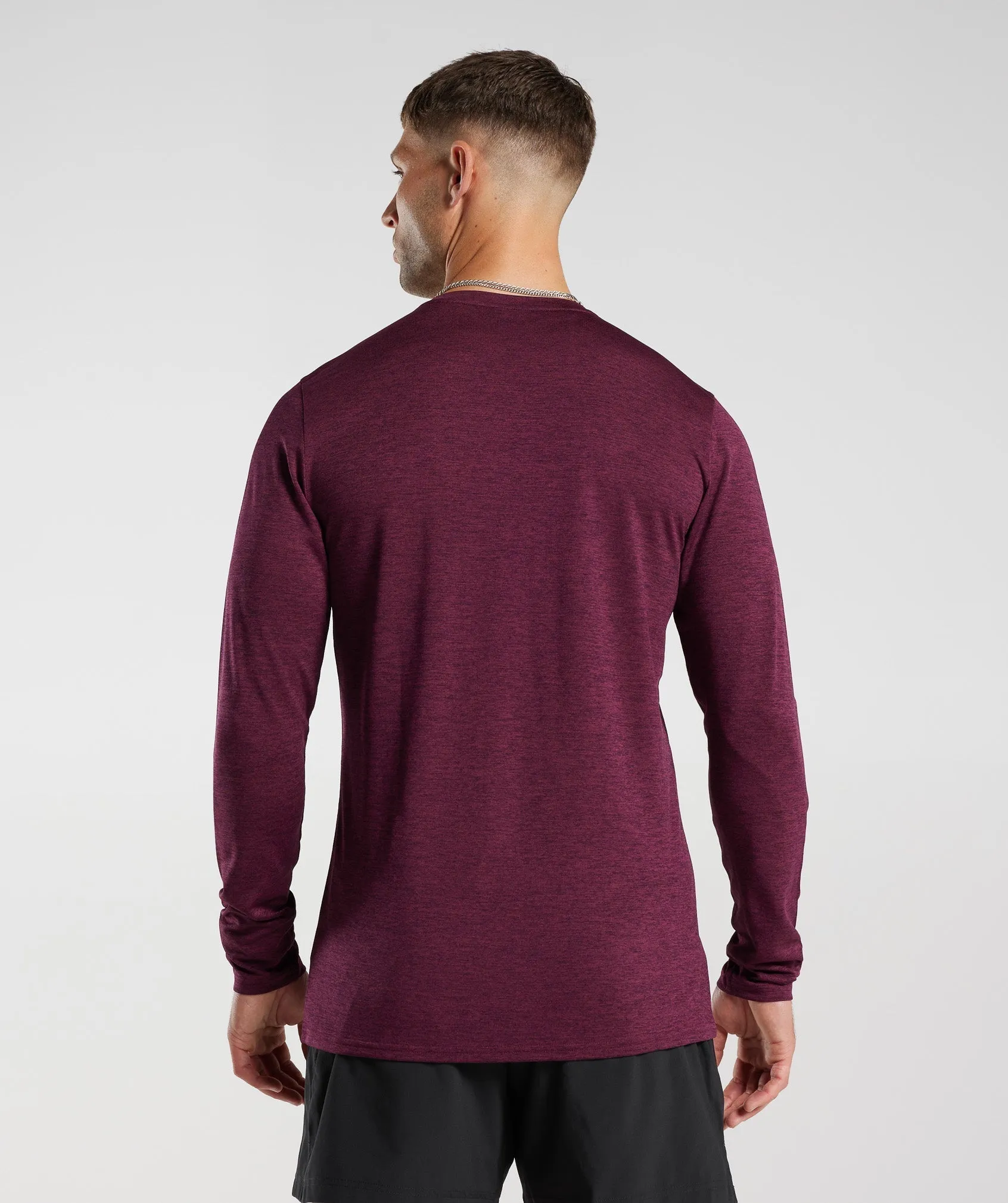 Gymshark Arrival Marl Long Sleeve T-Shirt - Plum Pink/Plum Brown Marl sold by Gymshark product image thumbnail 2