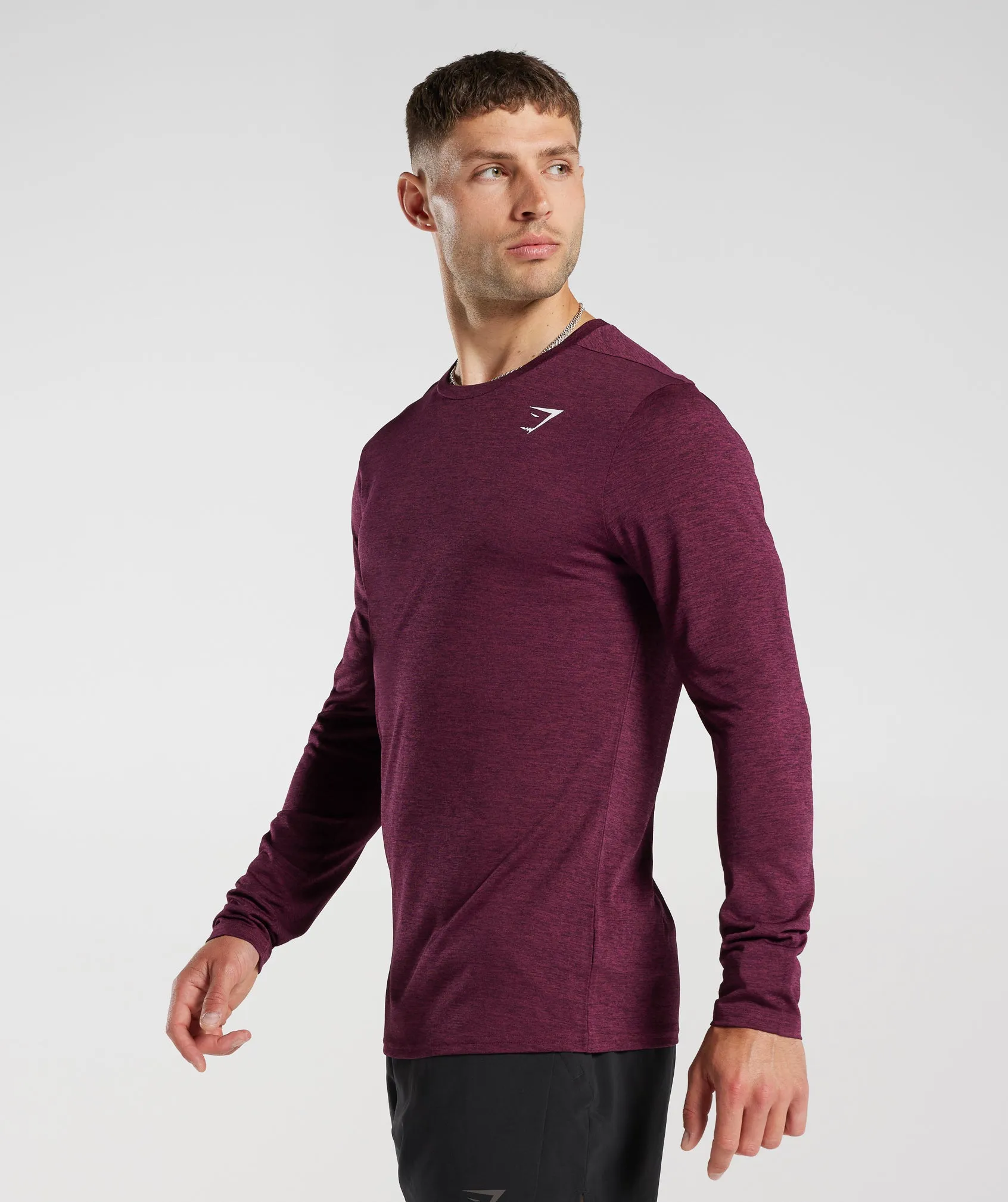 Gymshark Arrival Marl Long Sleeve T-Shirt - Plum Pink/Plum Brown Marl sold by Gymshark product image thumbnail 3