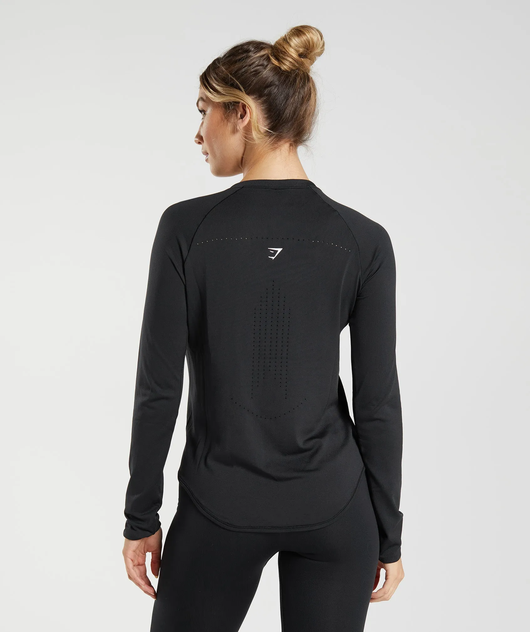 Gymshark Sweat Seamless Long Sleeve Top - Black sold by Gymshark product image thumbnail 3