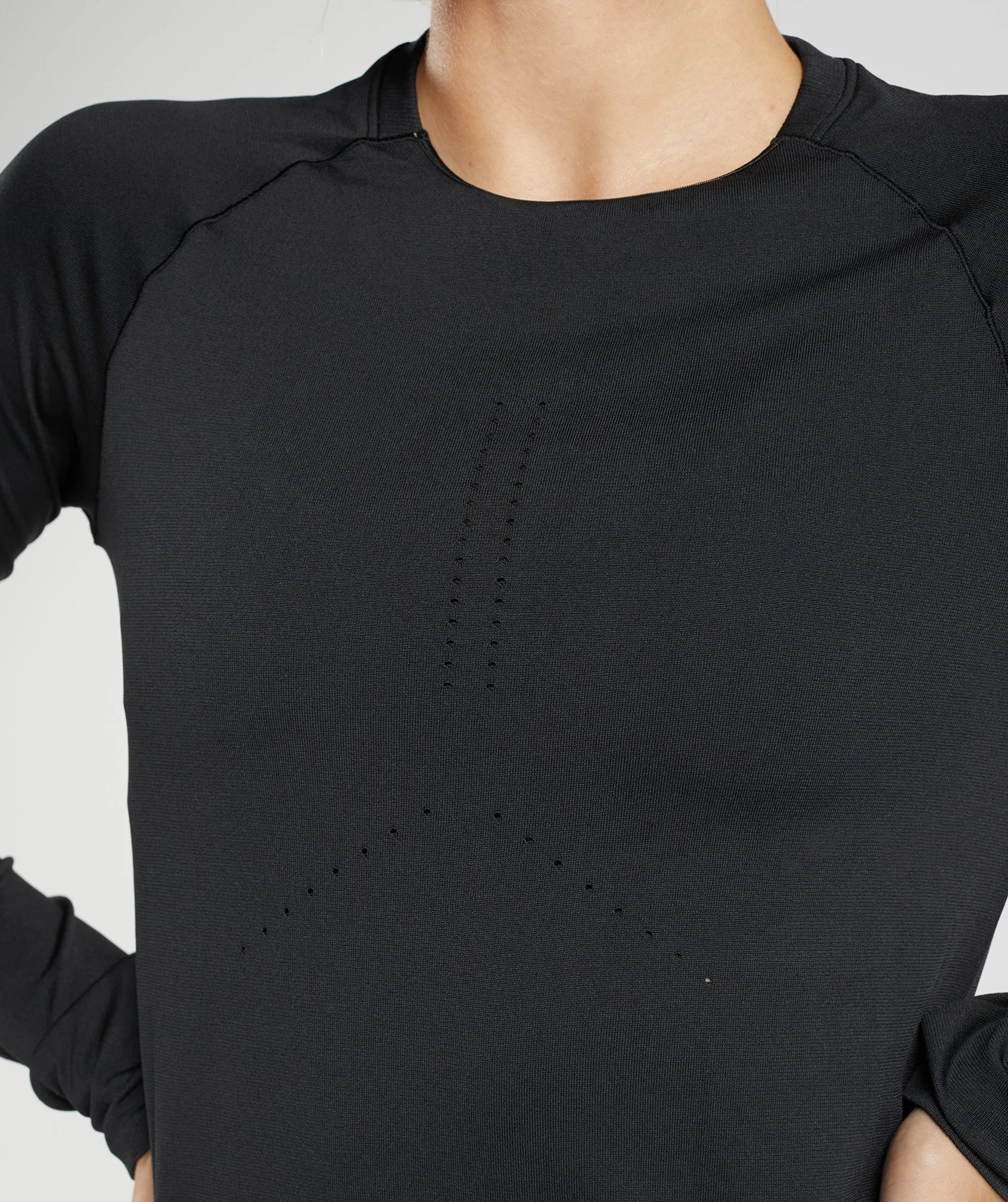 Gymshark Sweat Seamless Long Sleeve Top - Black sold by Gymshark product image thumbnail 5